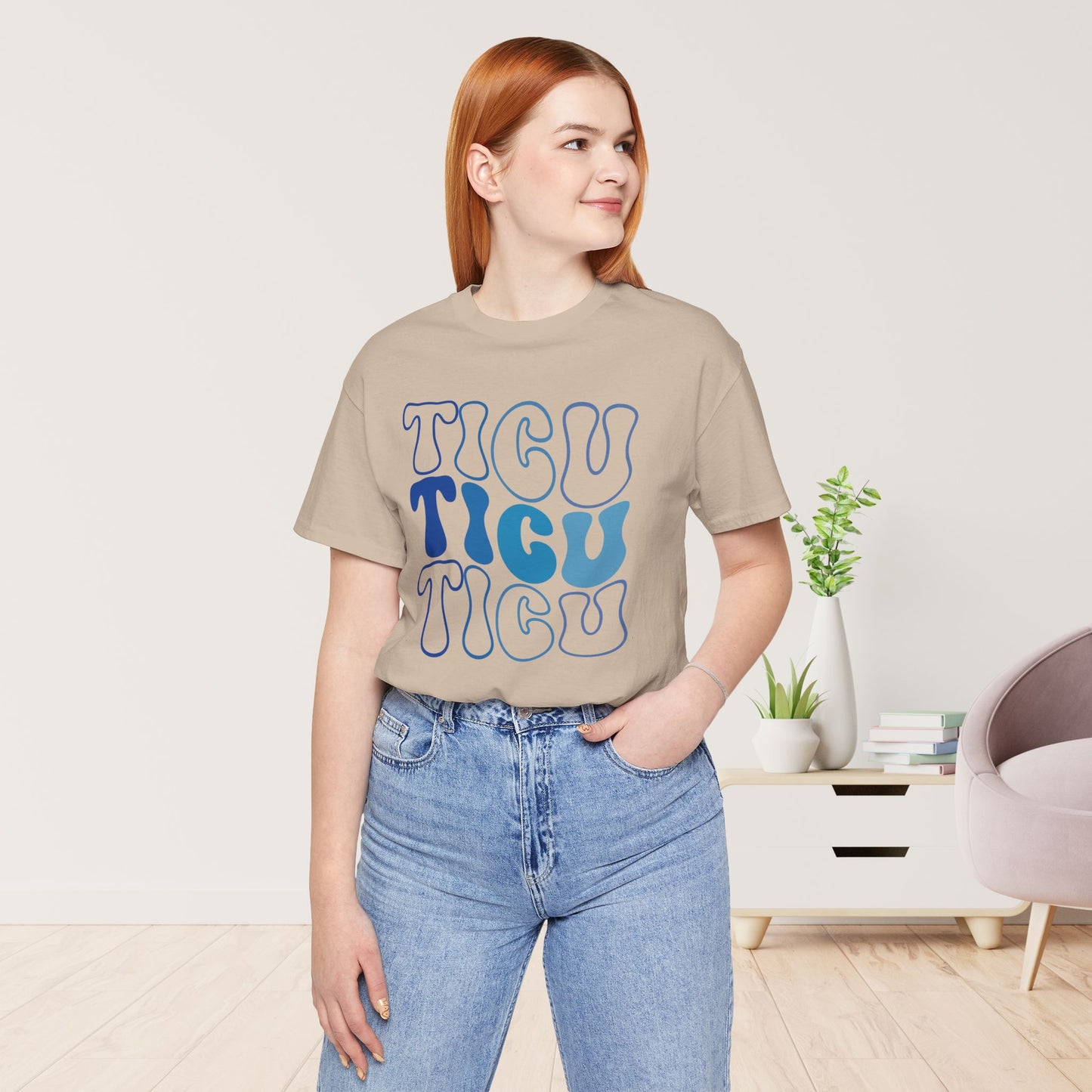 Groovy Blue TICU Shirt - Trauma ICU Nurse Soft Cotton Tee