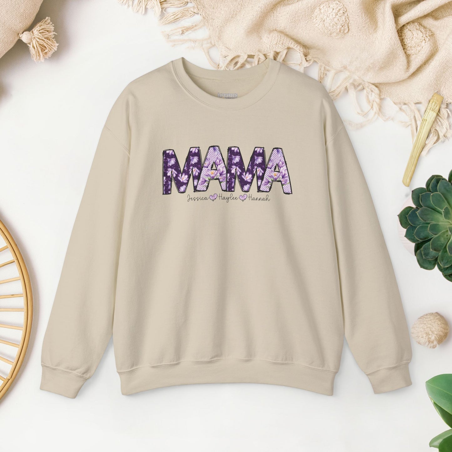 Custom Mama Sweatshirt with Kids Name - Personalized Gift for Mom