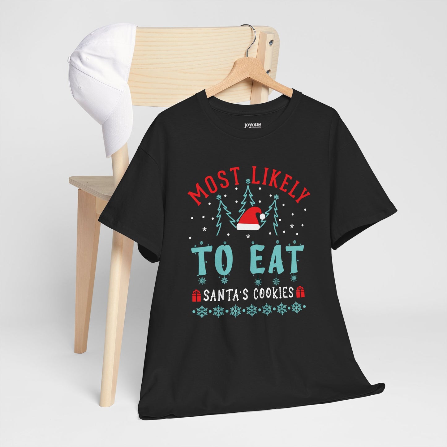 Most Likely To Eat Santa's Cookies Funny Christmas Shirt - Matching Family Christmas Heavy Cotton Tee