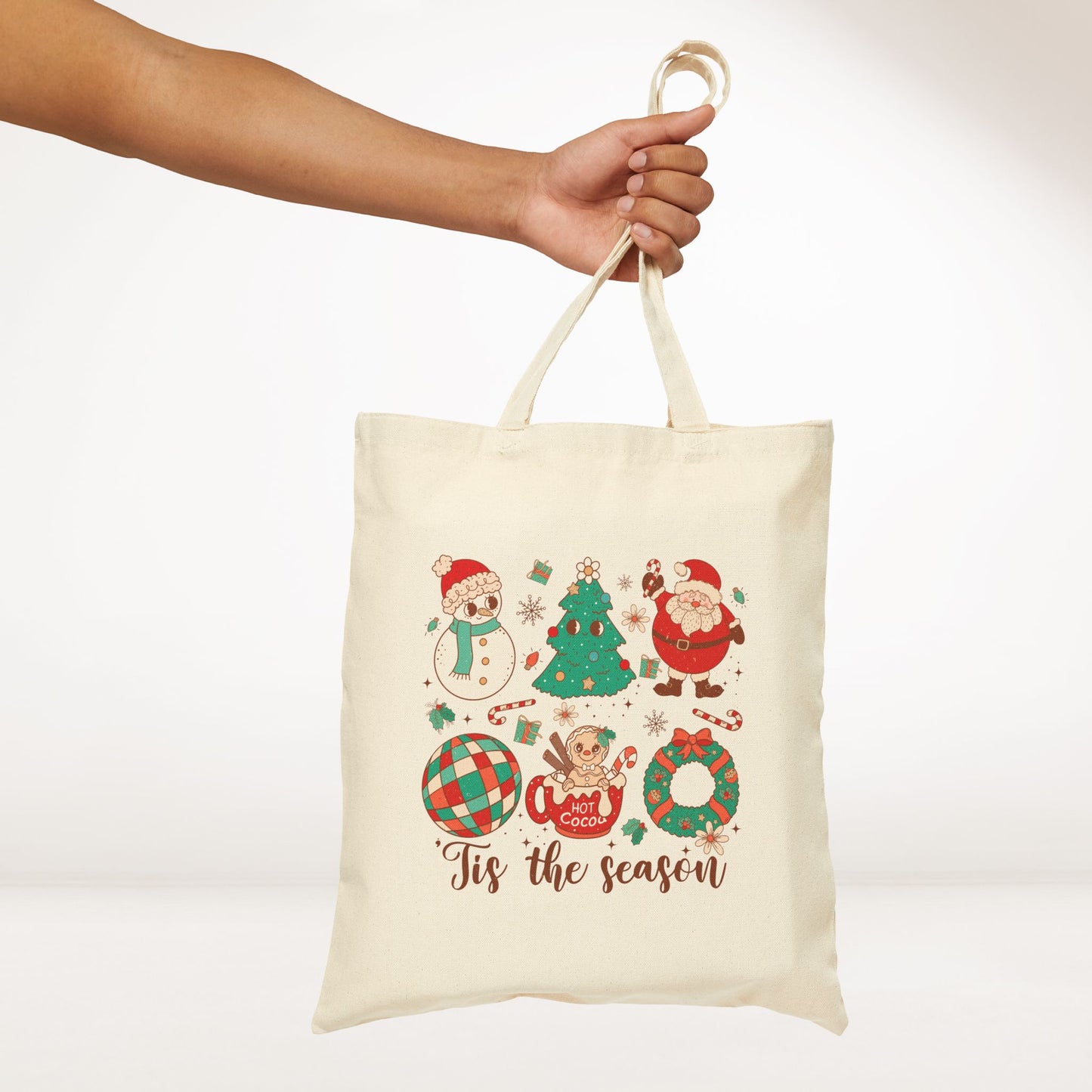 'Tis The Season Retro Christmas Canvas Tote Bag - Best Christmas Gift