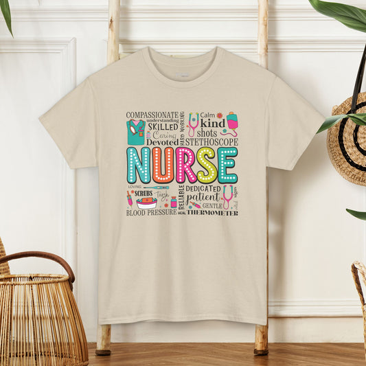 Trendy Nurse Heavy Cotton Tee for Dedicated Registered Nurse