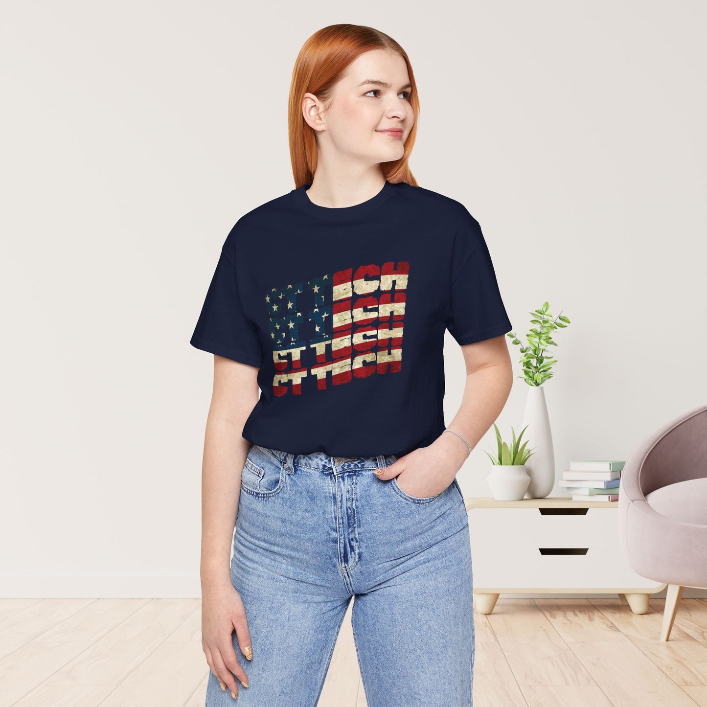 USA Flag CT Tech Shirt -  4th of July CT Technologist Soft Cotton Tee