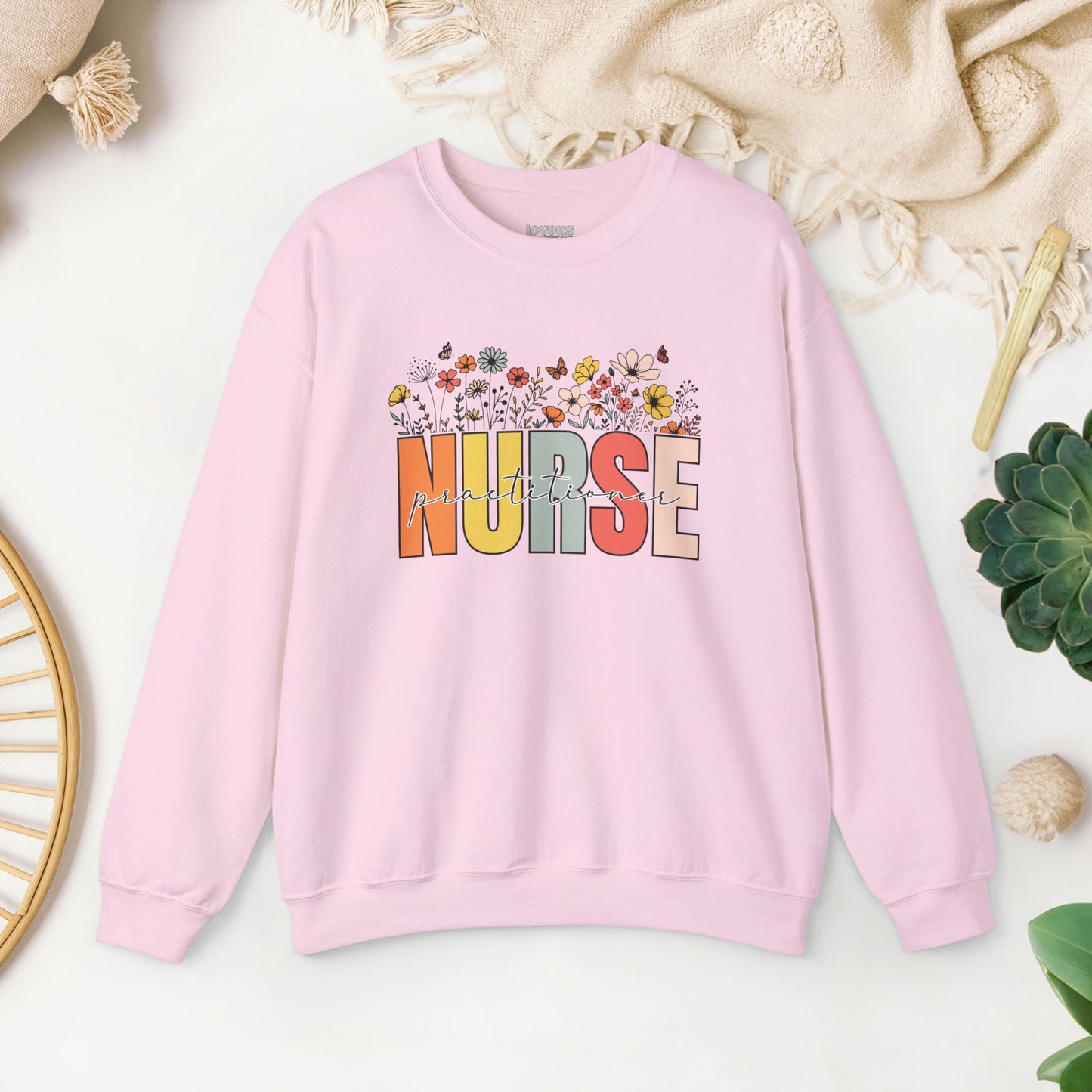 Nurse Practitioner Sweatshirt with Spring Flowers for NP Nurse