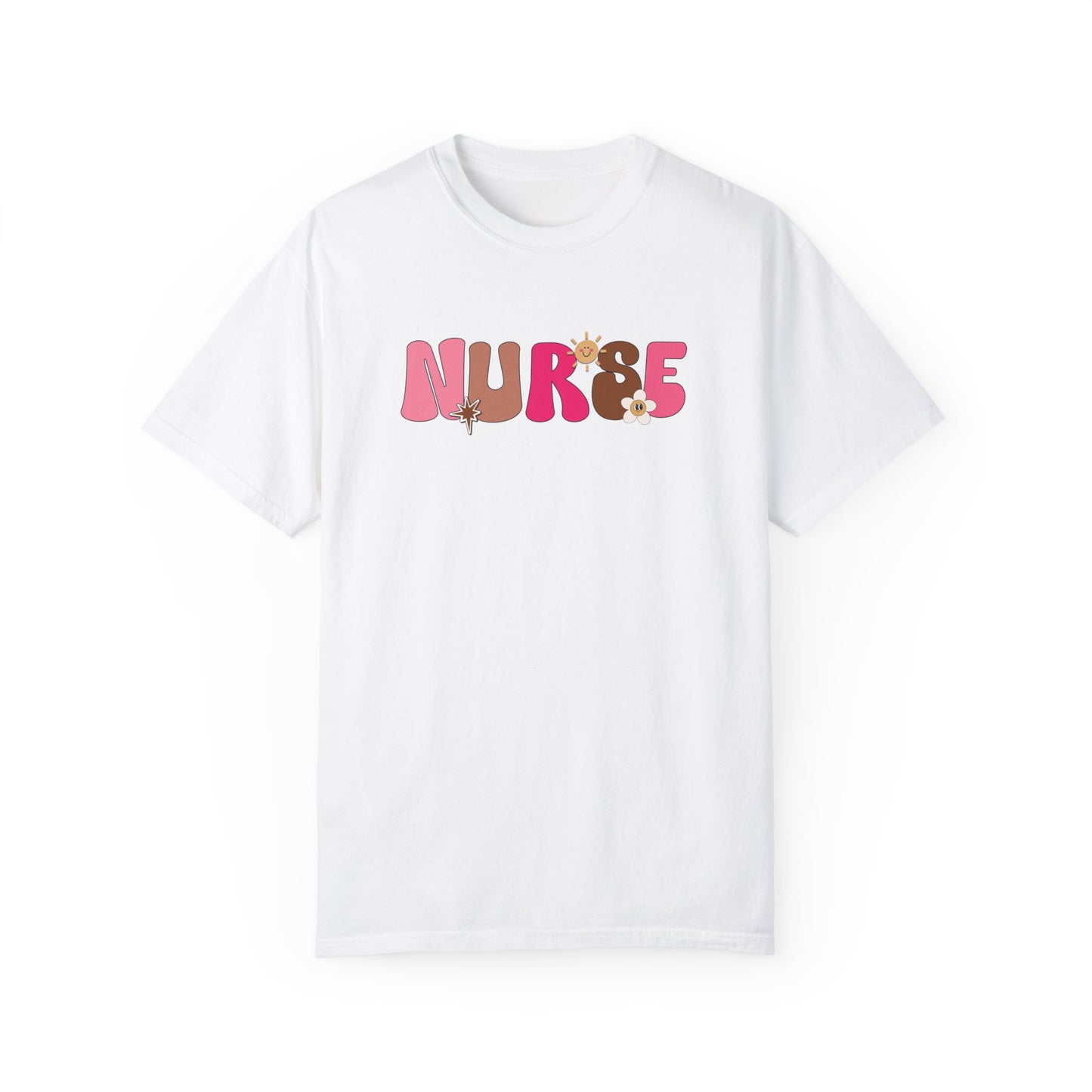 Comfort Colors Pink Groovy Nurse Shirt - It's a Beautiful Day to Save Lives Tee