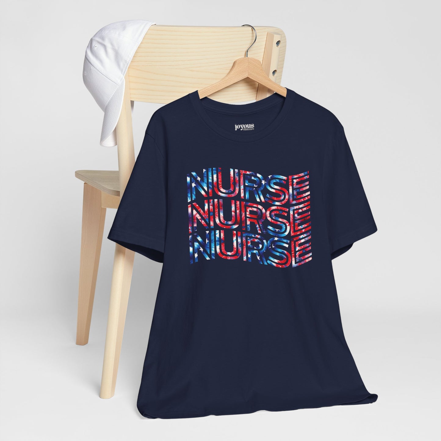 Wavy Patriotic Nurse Shirt - 4th of July Nurse Soft Cotton Tee