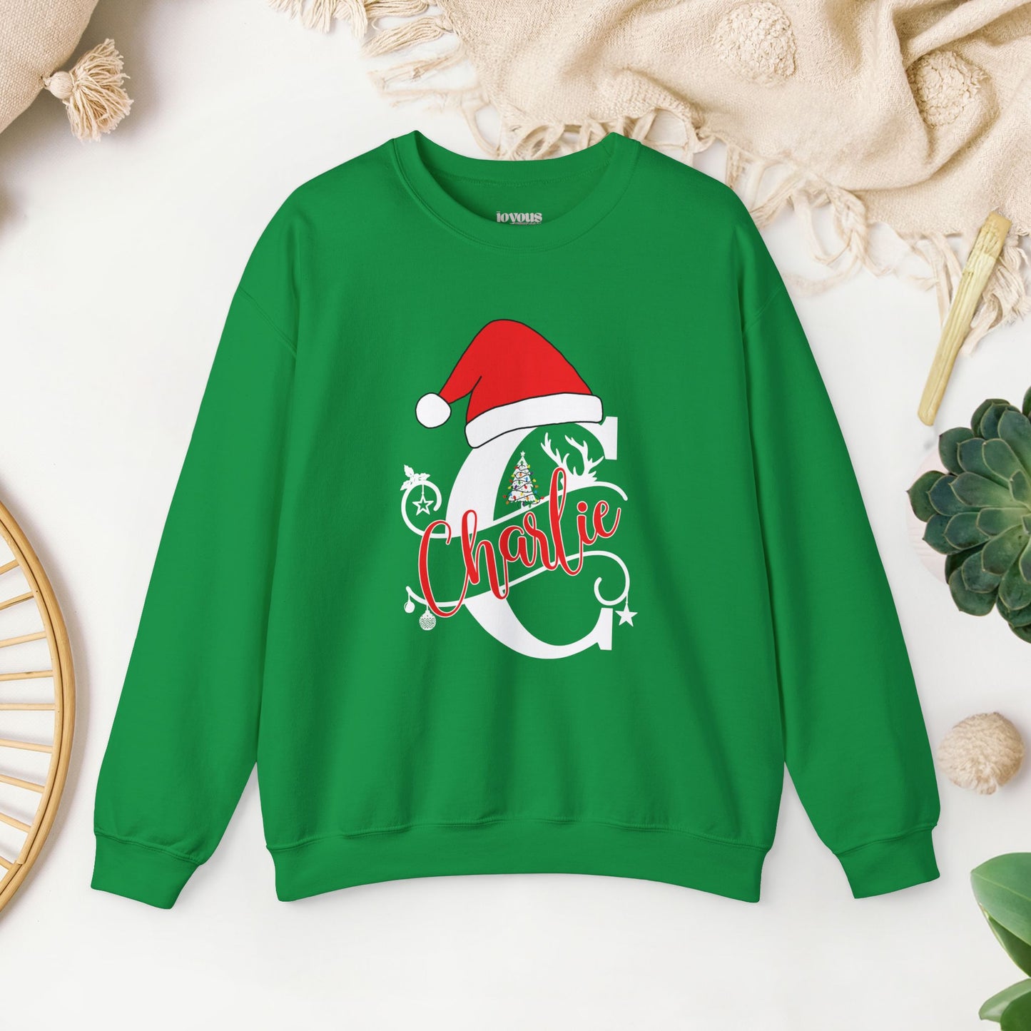 Personalized Christmas Monogram Sweatshirt with First Name - Custom Christmas Gifts