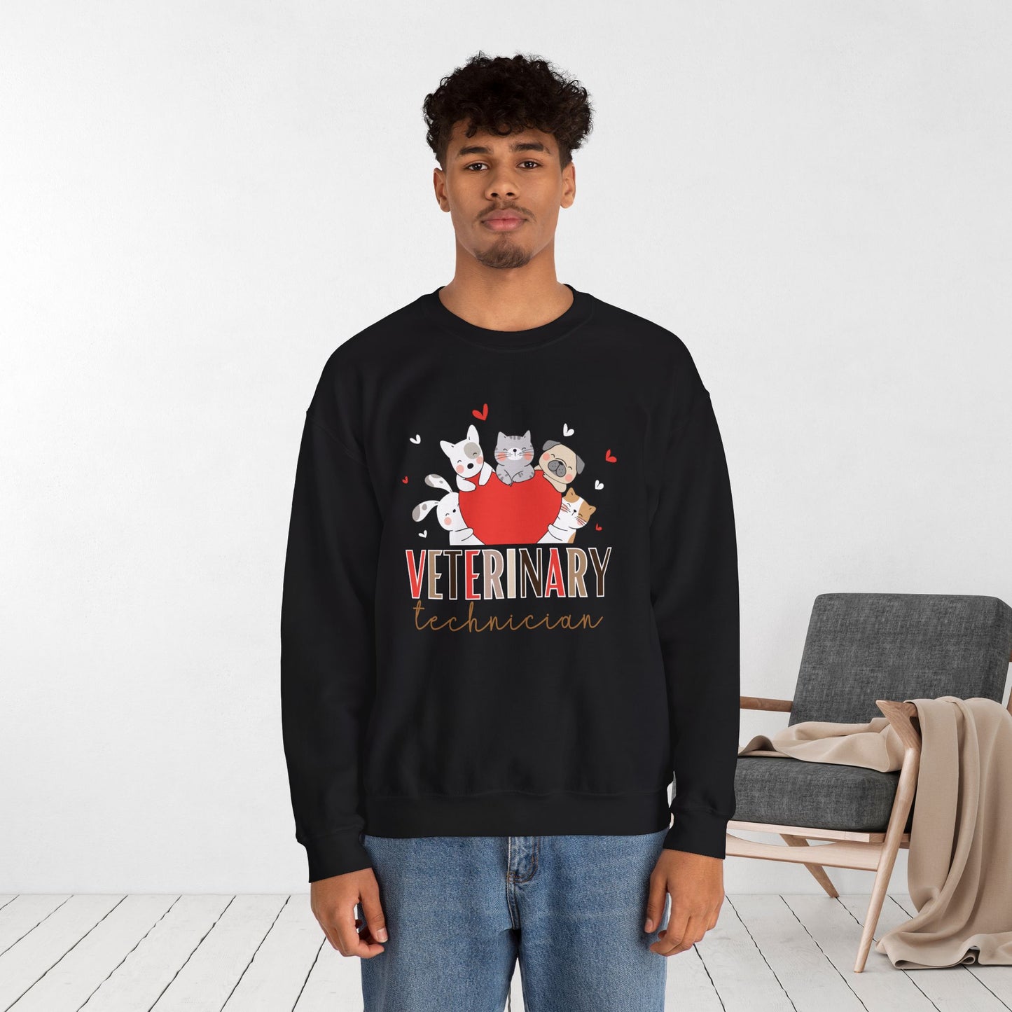 Cute Veterinary Technician Crewneck Sweatshirt for VET Tech