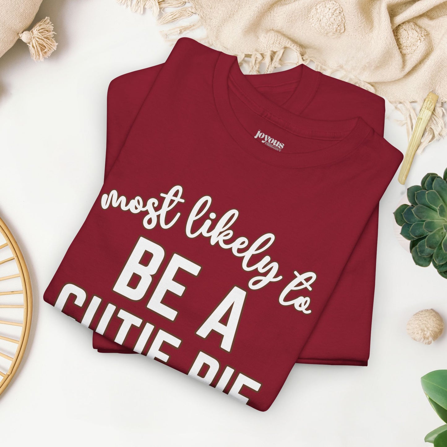 Funny Thanksgiving Shirt - Most likely to Be a Cutie Pie Heavy Cotton Tee