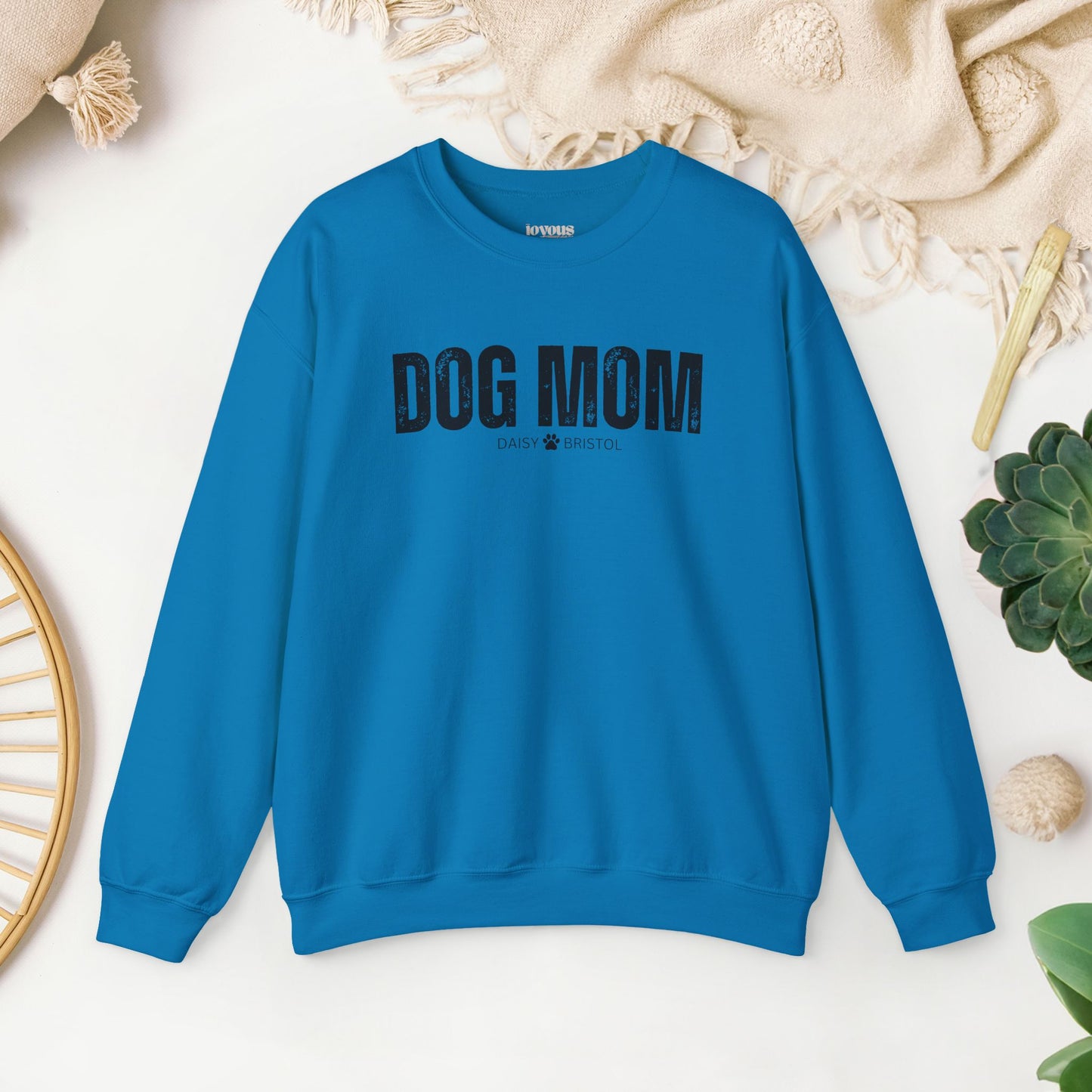 Custom Dog Mom Sweatshirt with Dogs Name - Personalized Gift for Dog Mom
