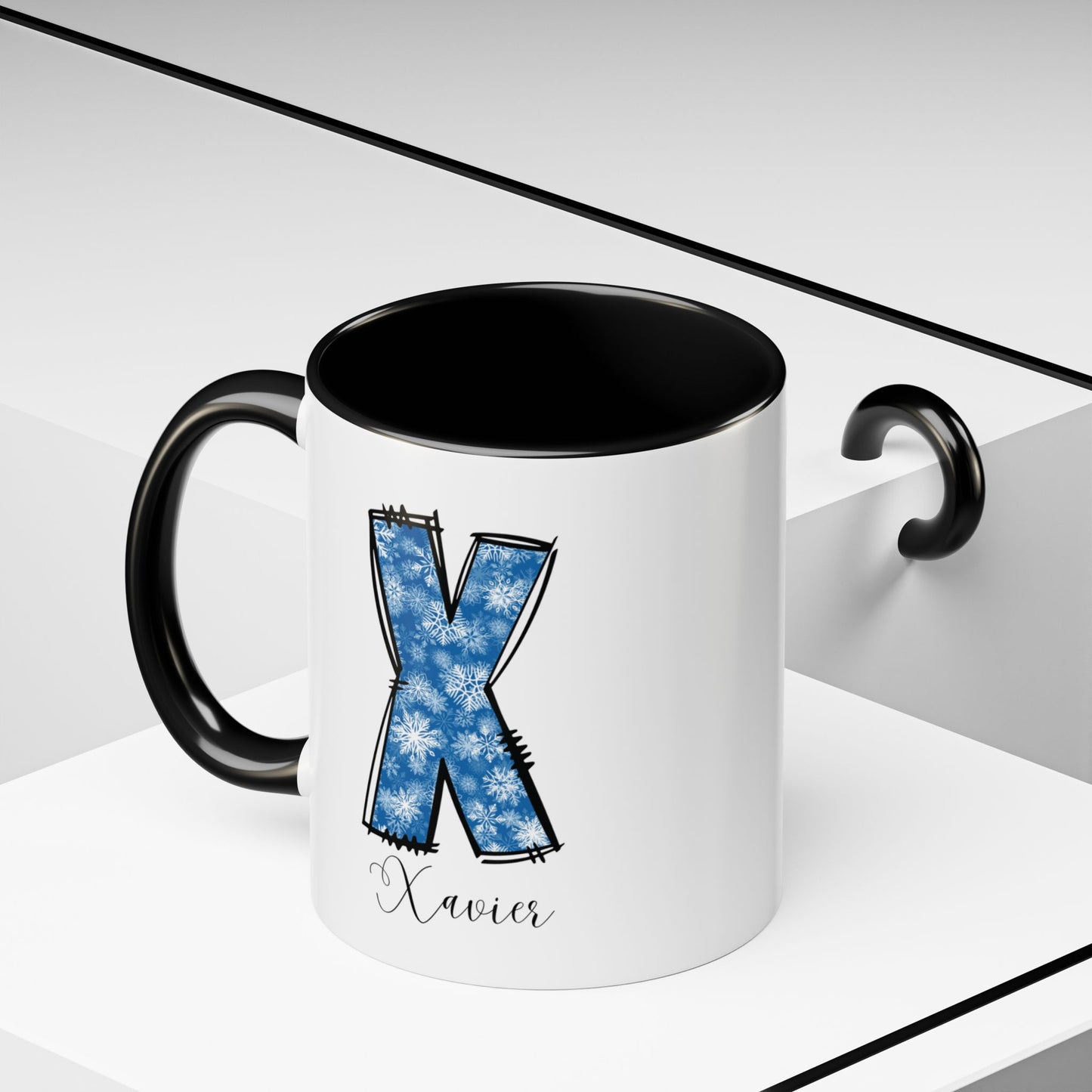 Custom Christmas Initial Letter Mug with Name - Personalized Christmas Gifts A-Z