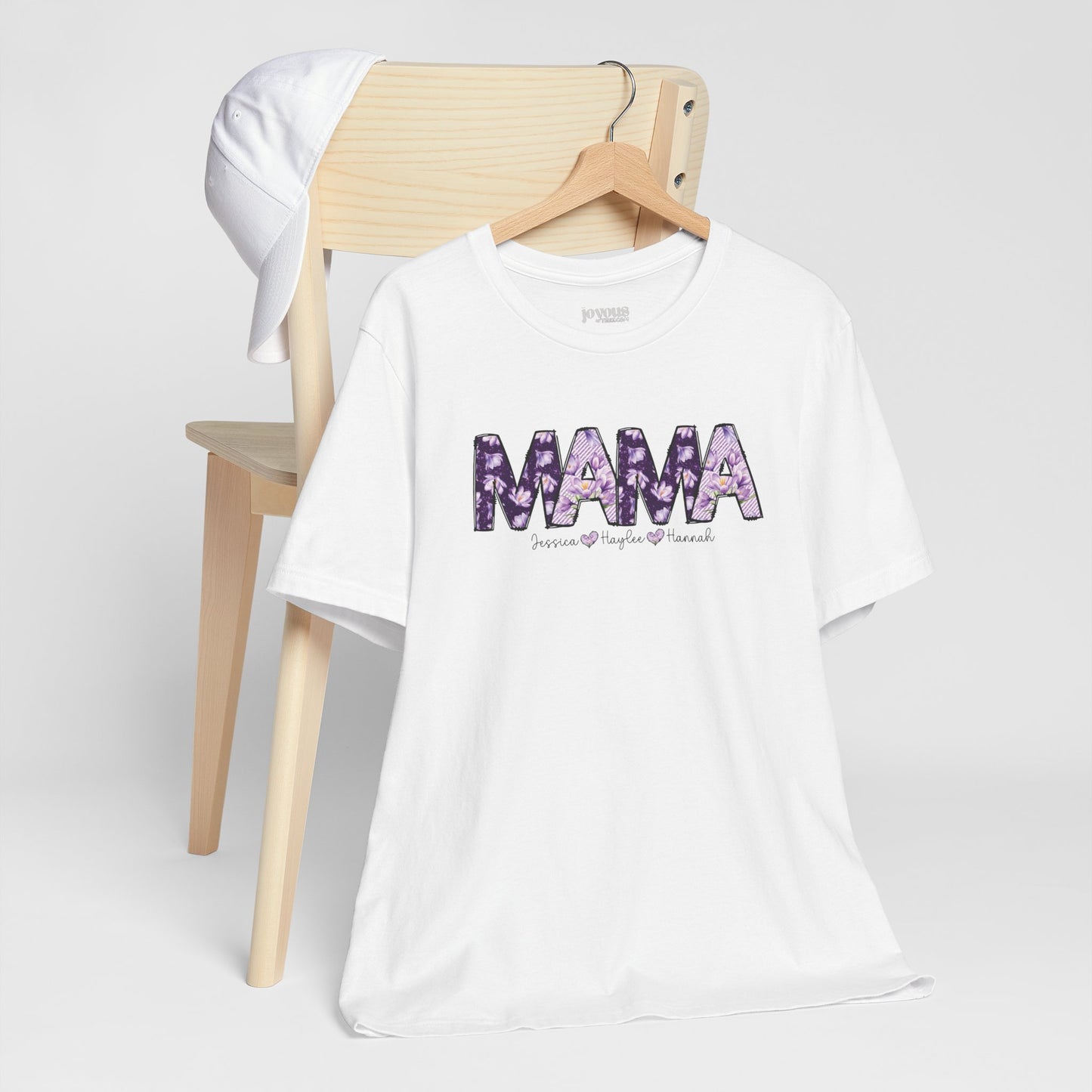 Custom Mama Soft Cotton Tee with Kids Names - Personalized Gift for Mom