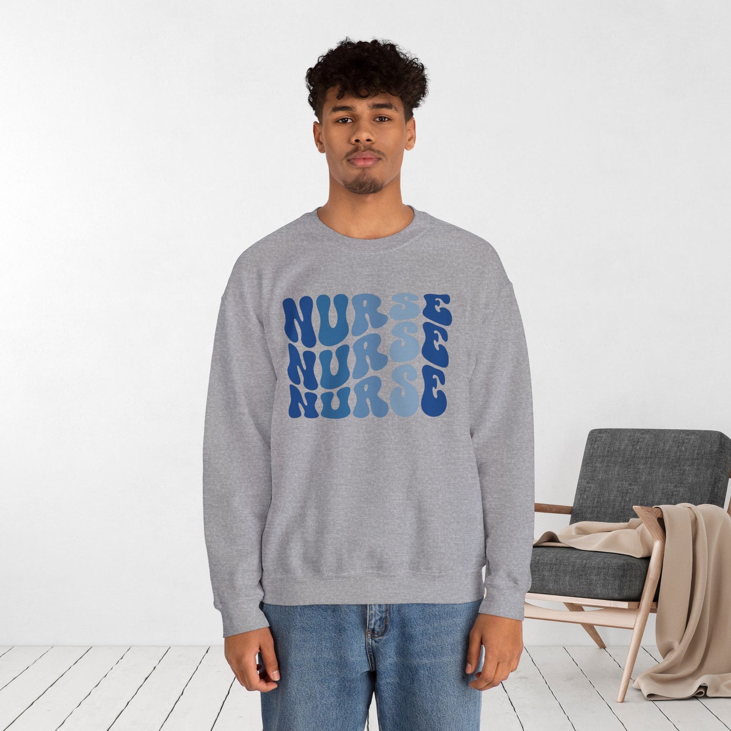 Groovy Blue Nurse Sweatshirt