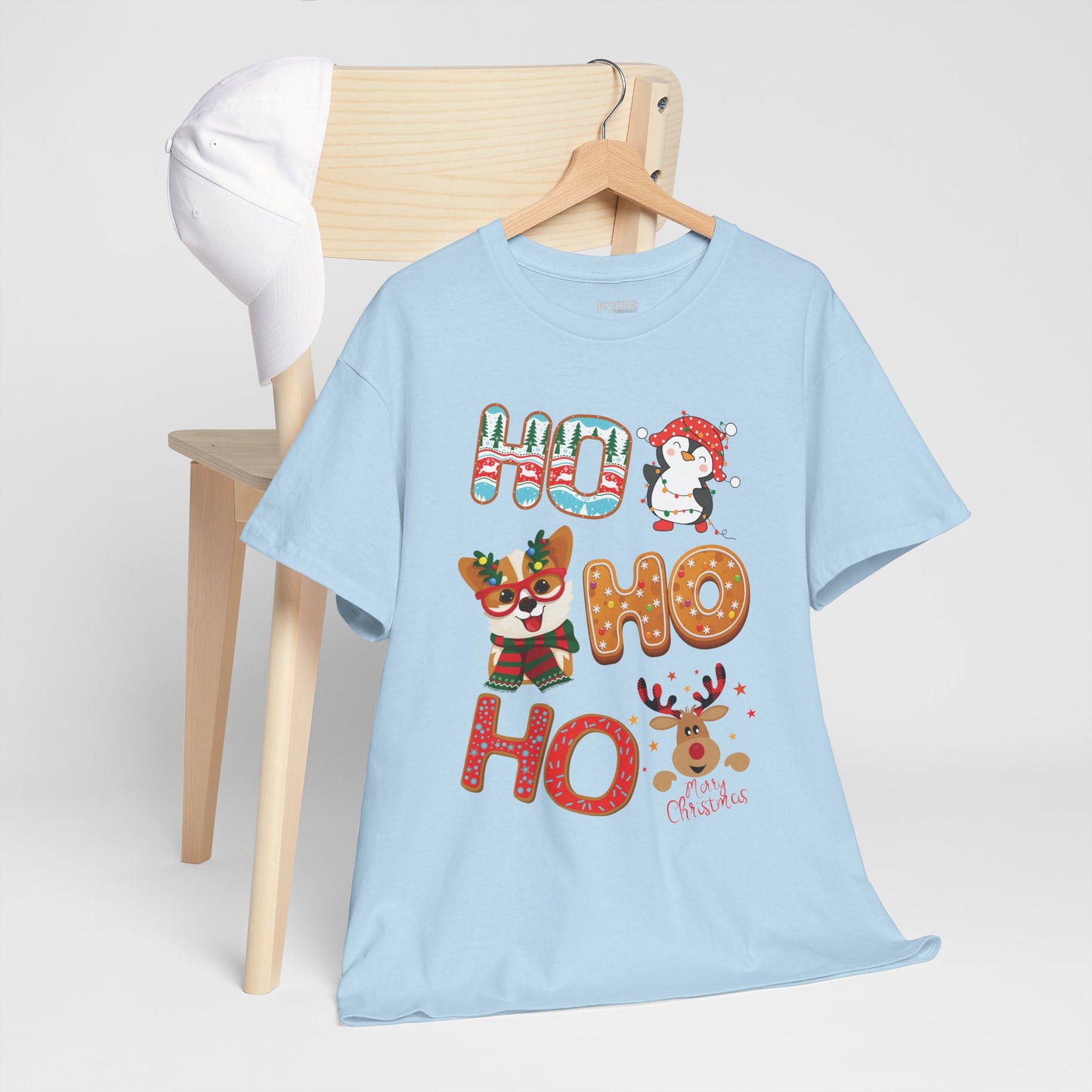 Ho Ho Ho Christmas Shirt - Matching Family Christmas Heavy Cotton Tee