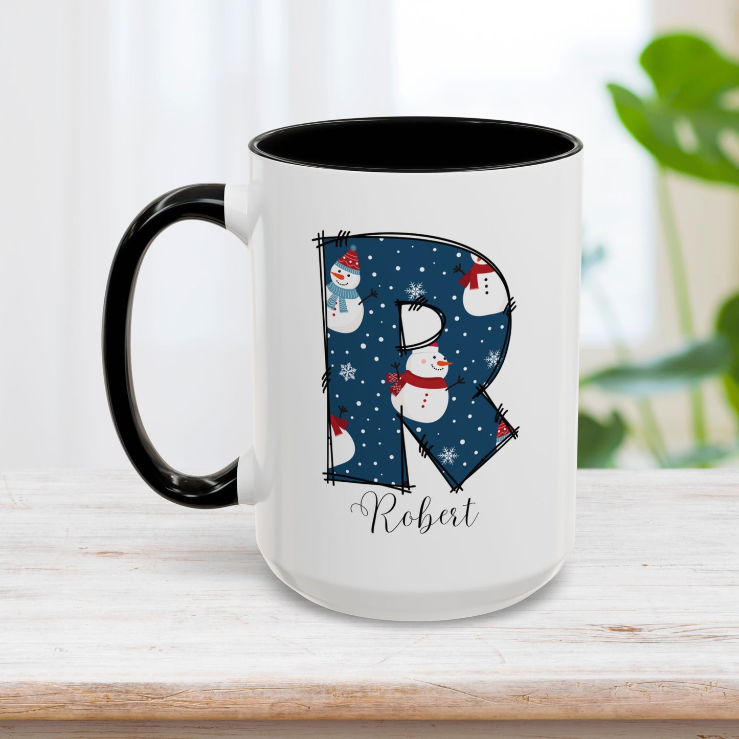 Custom Christmas Initial Letter Mug with Name - Personalized Christmas Gifts A-Z