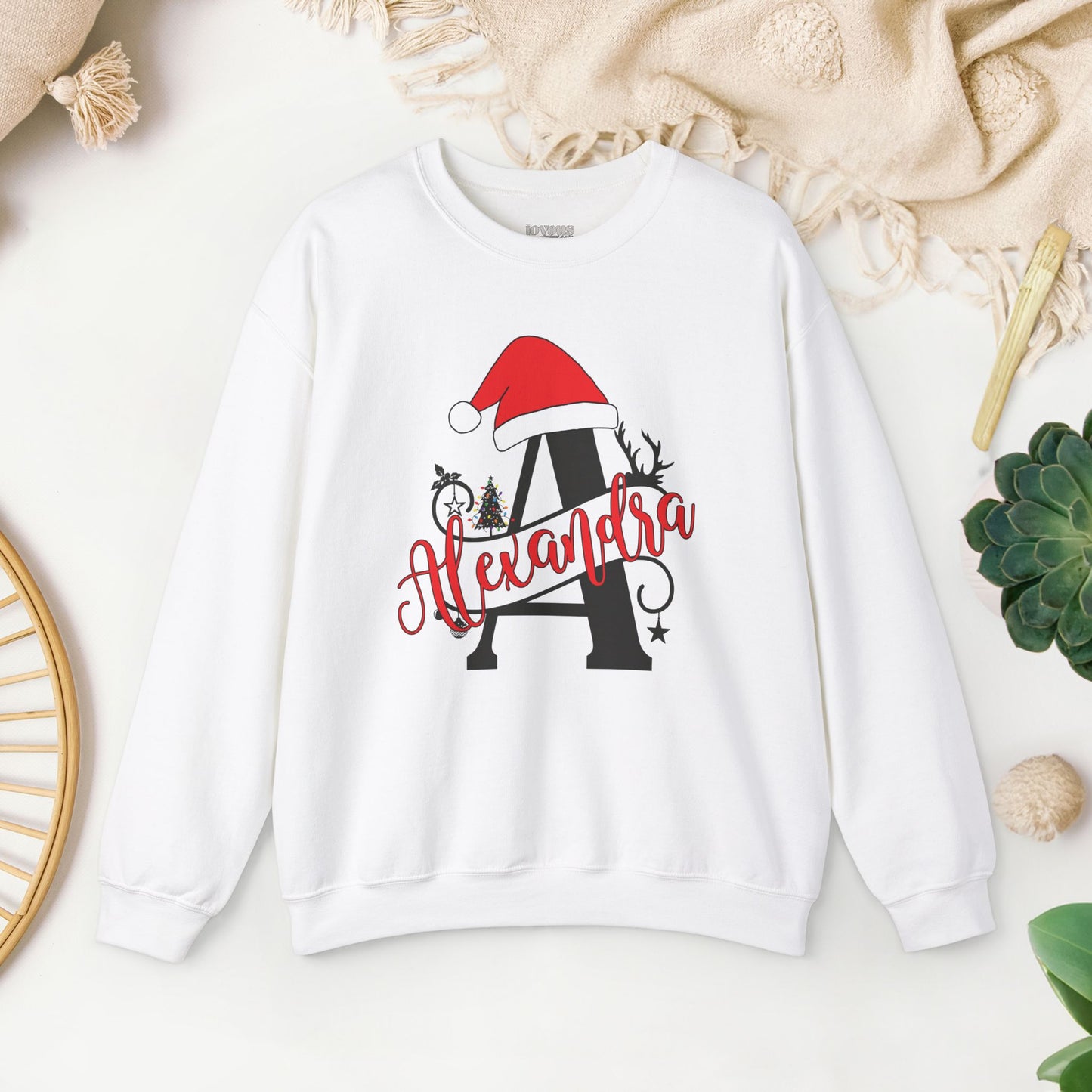 Personalized Christmas Monogram Sweatshirt with First Name - Custom Christmas Gifts