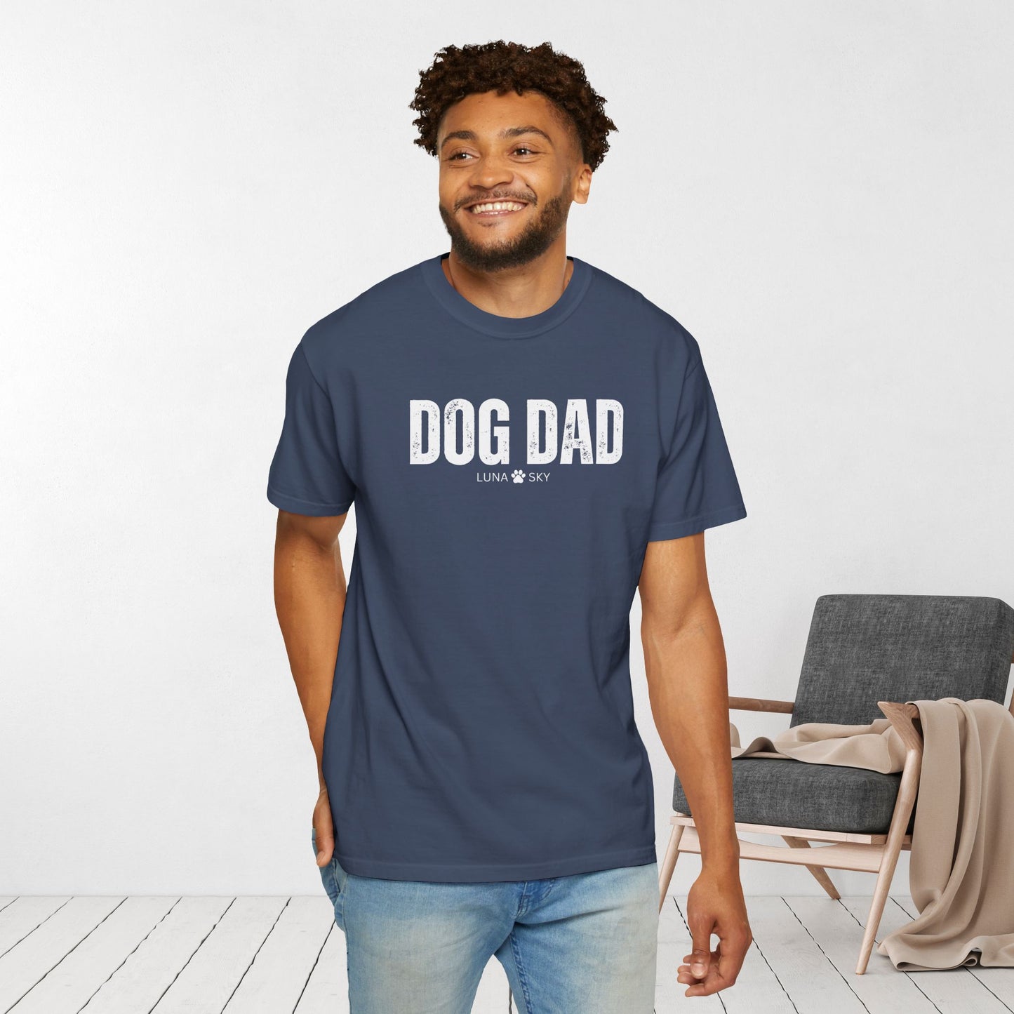 Custom Dog Dad Comfort Colors Shirt with Dogs Name - Personalized Dog Lover Gift