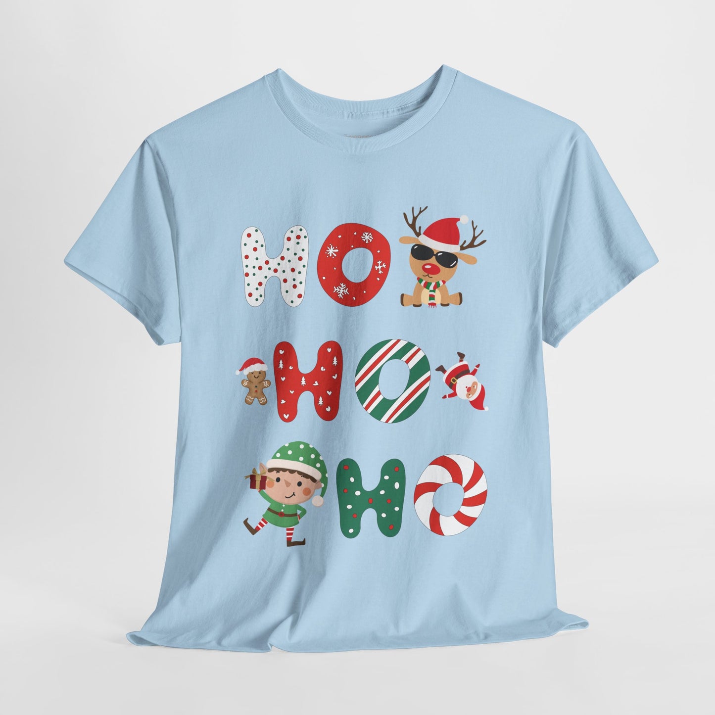 Ho Ho Ho Christmas Shirt - Matching Family Christmas Heavy Cotton Tee