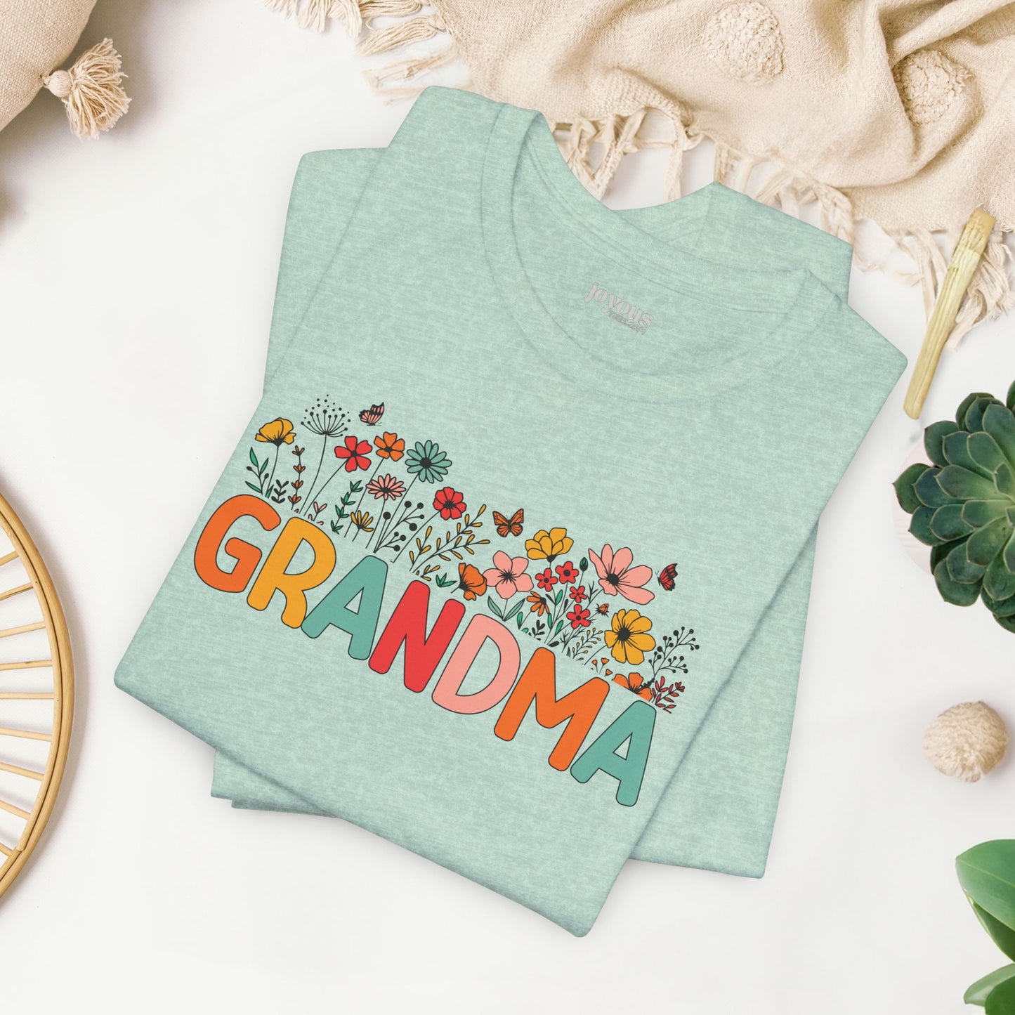 Spring Floral Grandma Soft Cotton Tee