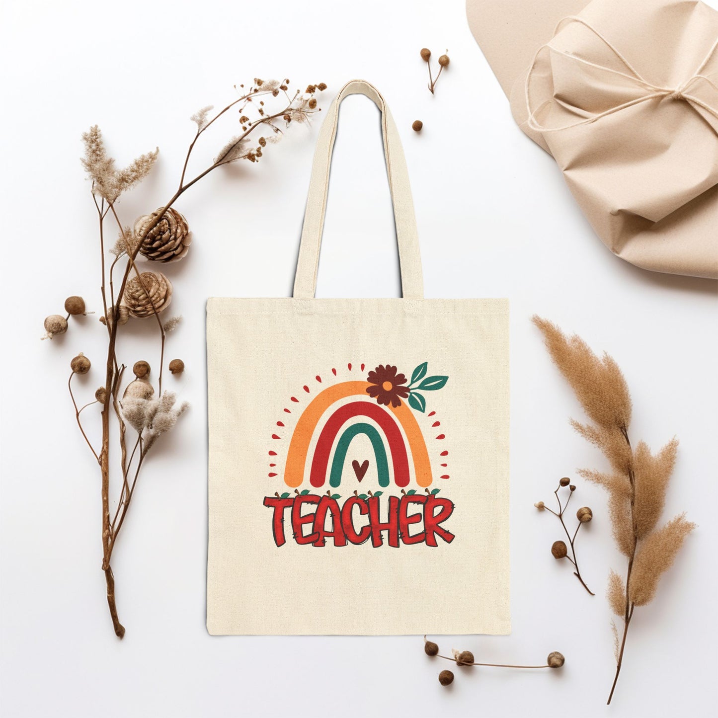 Cute Teacher Canvas Tote Bag - Best Teacher Gift