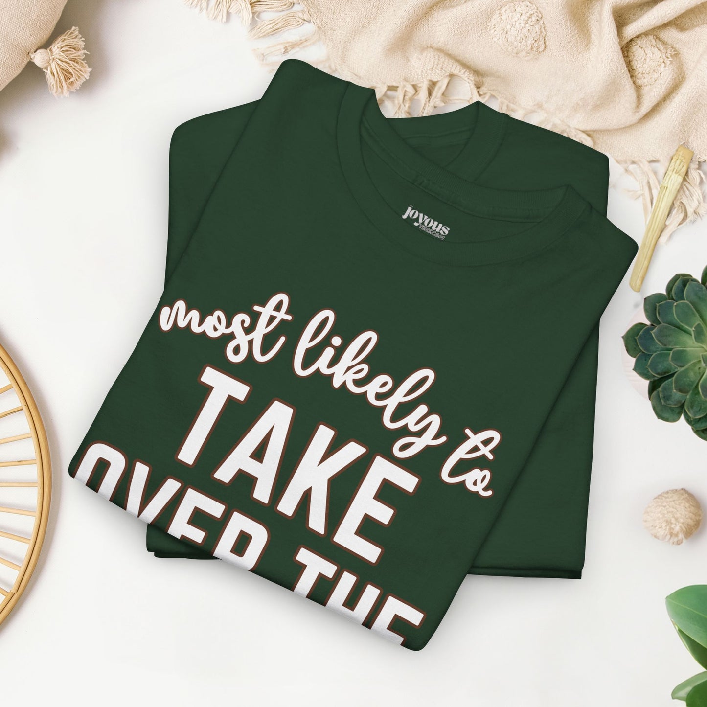 Funny Thanksgiving Shirt - Most Likely To Take Over the Kitchen Heavy Cotton Tee