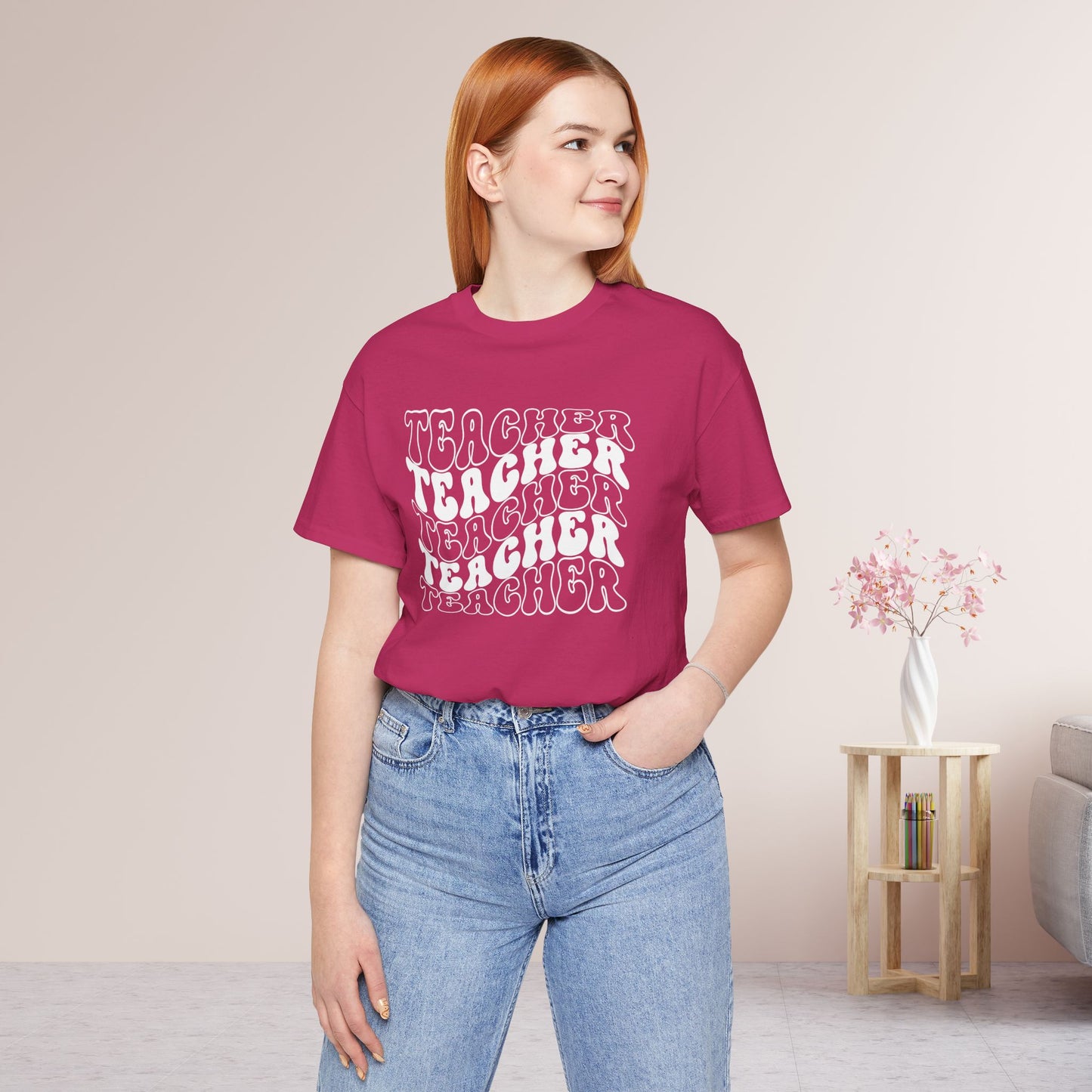 Groovy Teacher Soft Cotton Tee for School Teachers