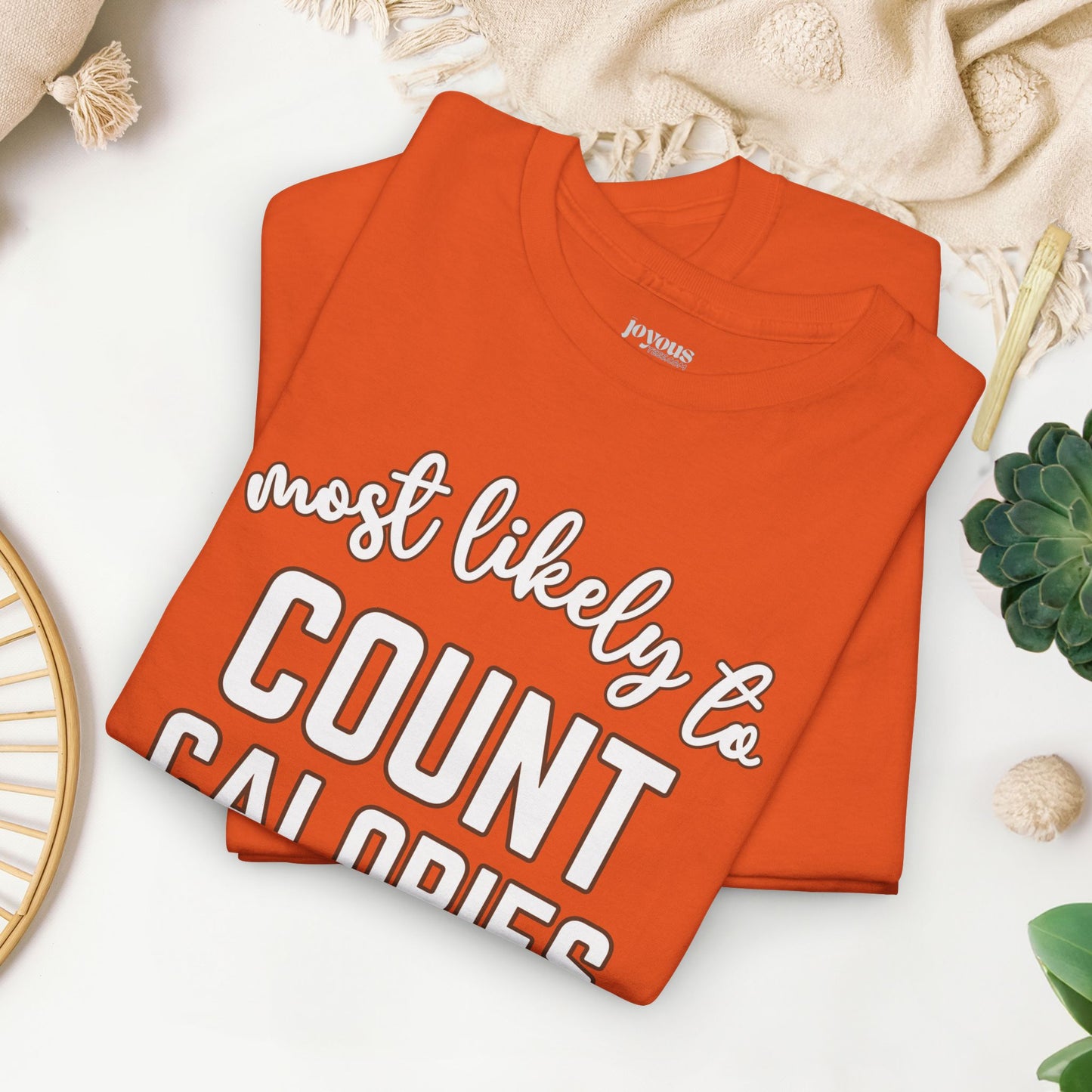 Funny Thanksgiving Shirt - Most Likely To Count Calories Heavy Cotton Tee