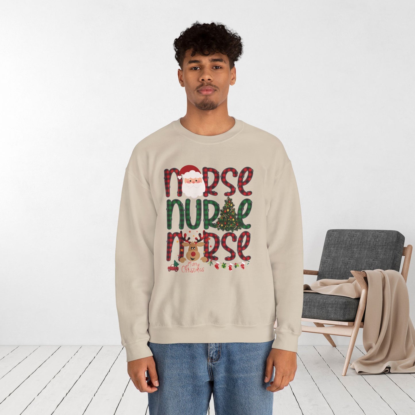 Plaid Christmas Nurse Sweatshirt