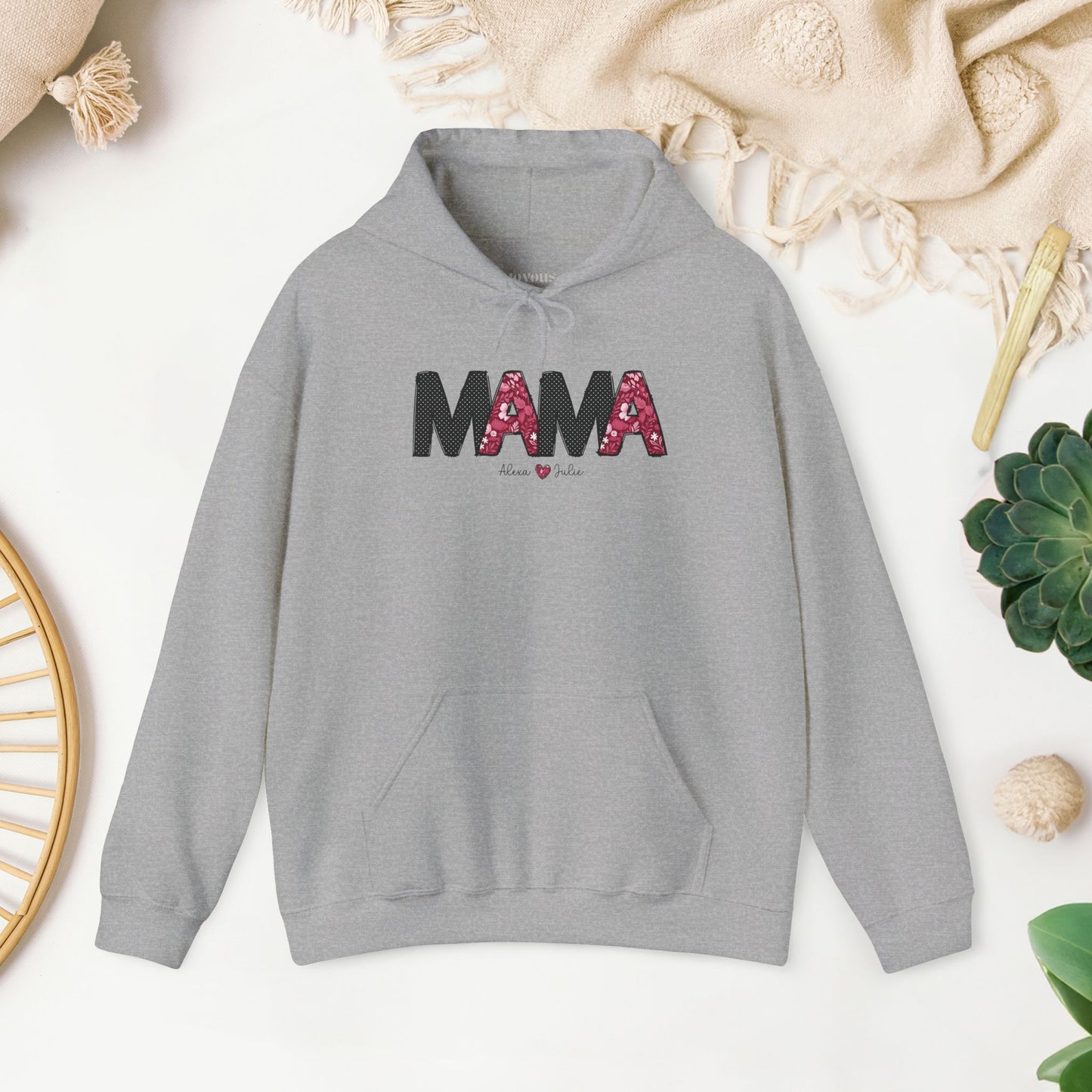 Custom Mama Hoodie with Kids Name - Personalized Gift for Mom