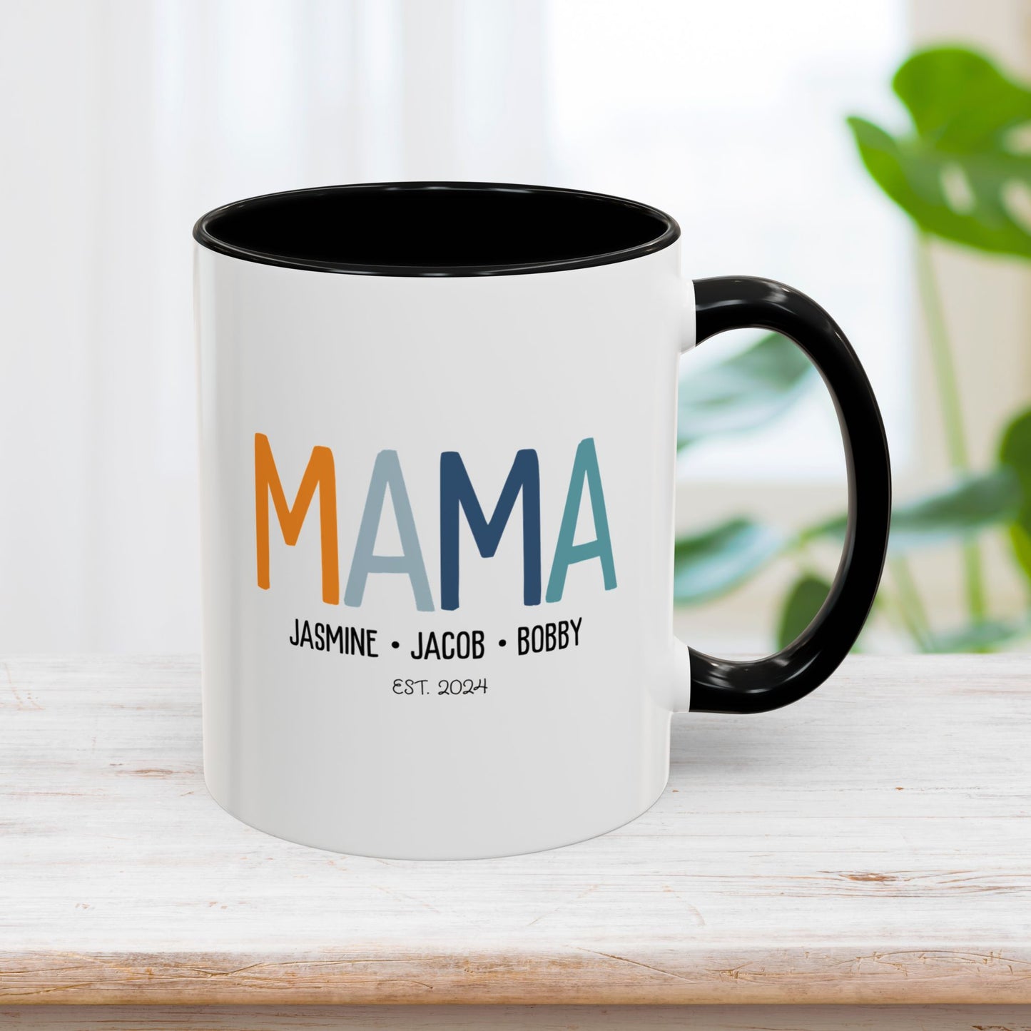 Personalized Mama Coffee Mug with Kids Names - Custom Mom Gifts for Mother's Day