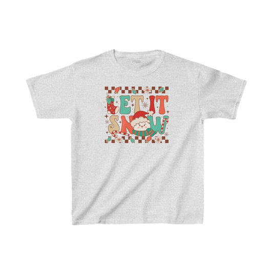 Let It Snow Youth Christmas Shirt - Retro Christmas Tee