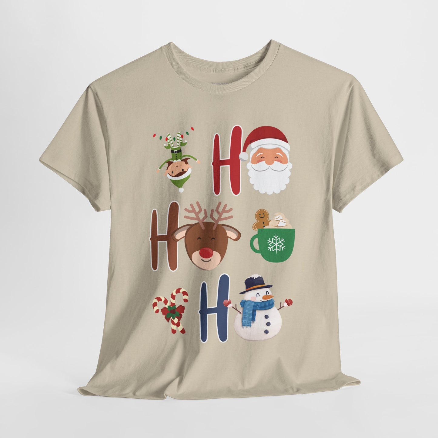 Ho Ho Ho Christmas Shirt - Matching Family Christmas  Heavy Cotton Tee