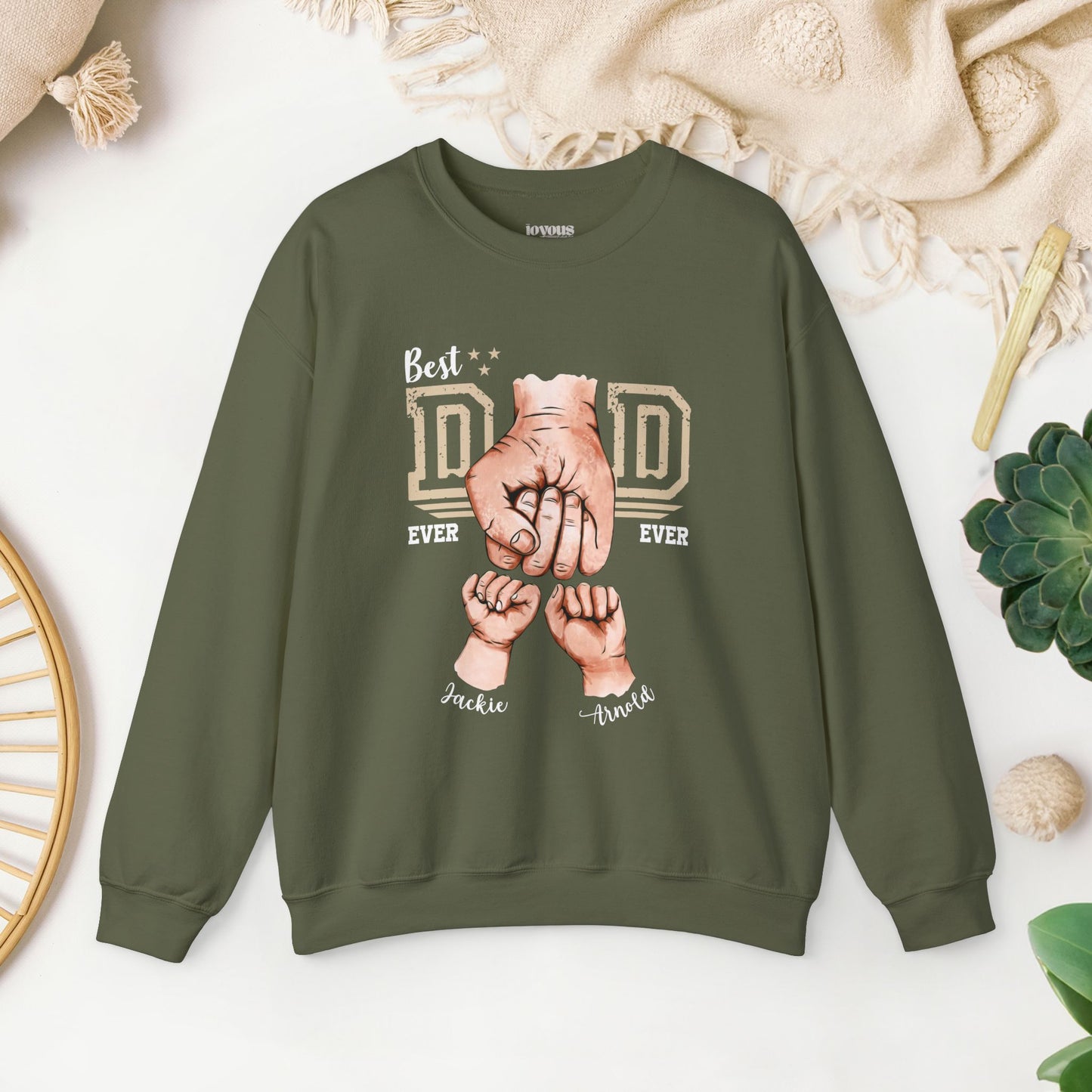 Custom Dad Sweatshirt with Kids Name - Personalized Gift for Dad