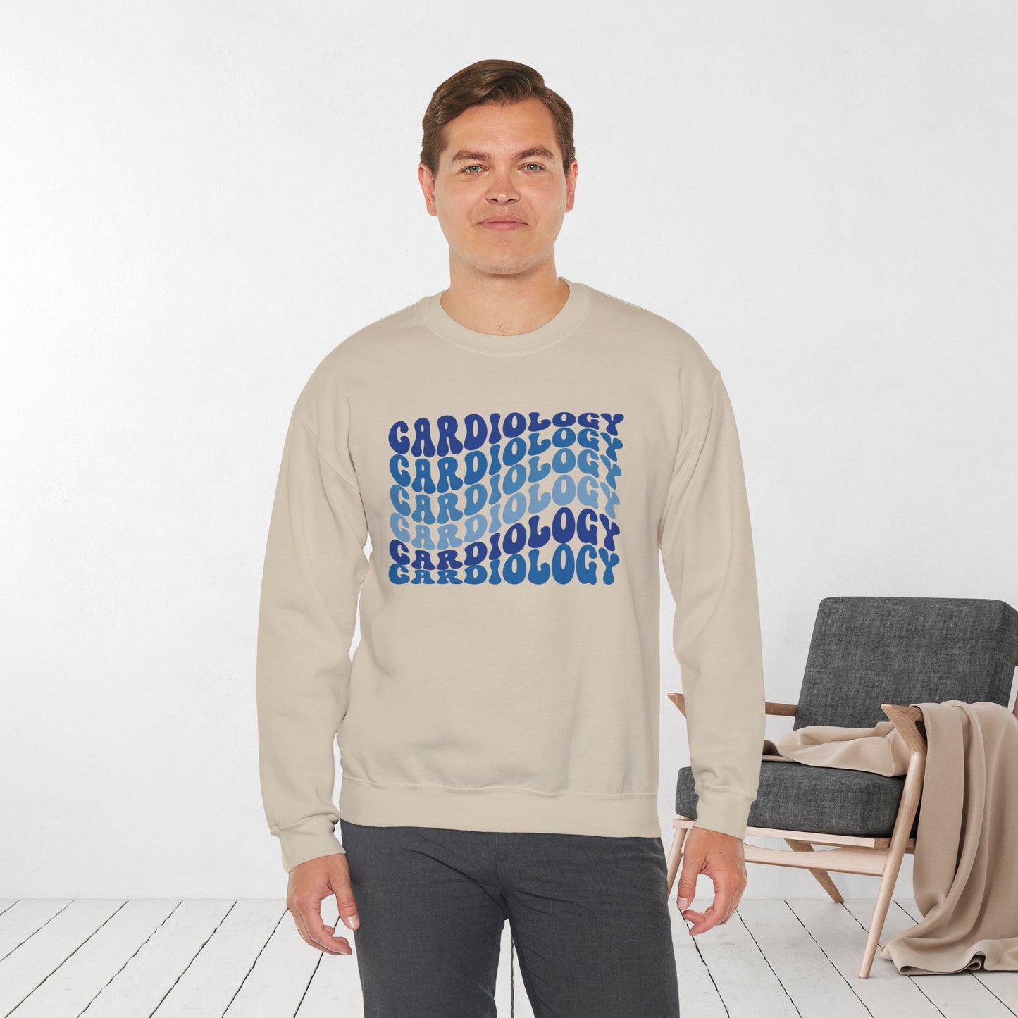 Groovy Blue Cardiology Sweatshirt - Cardiac Nurse Sweater