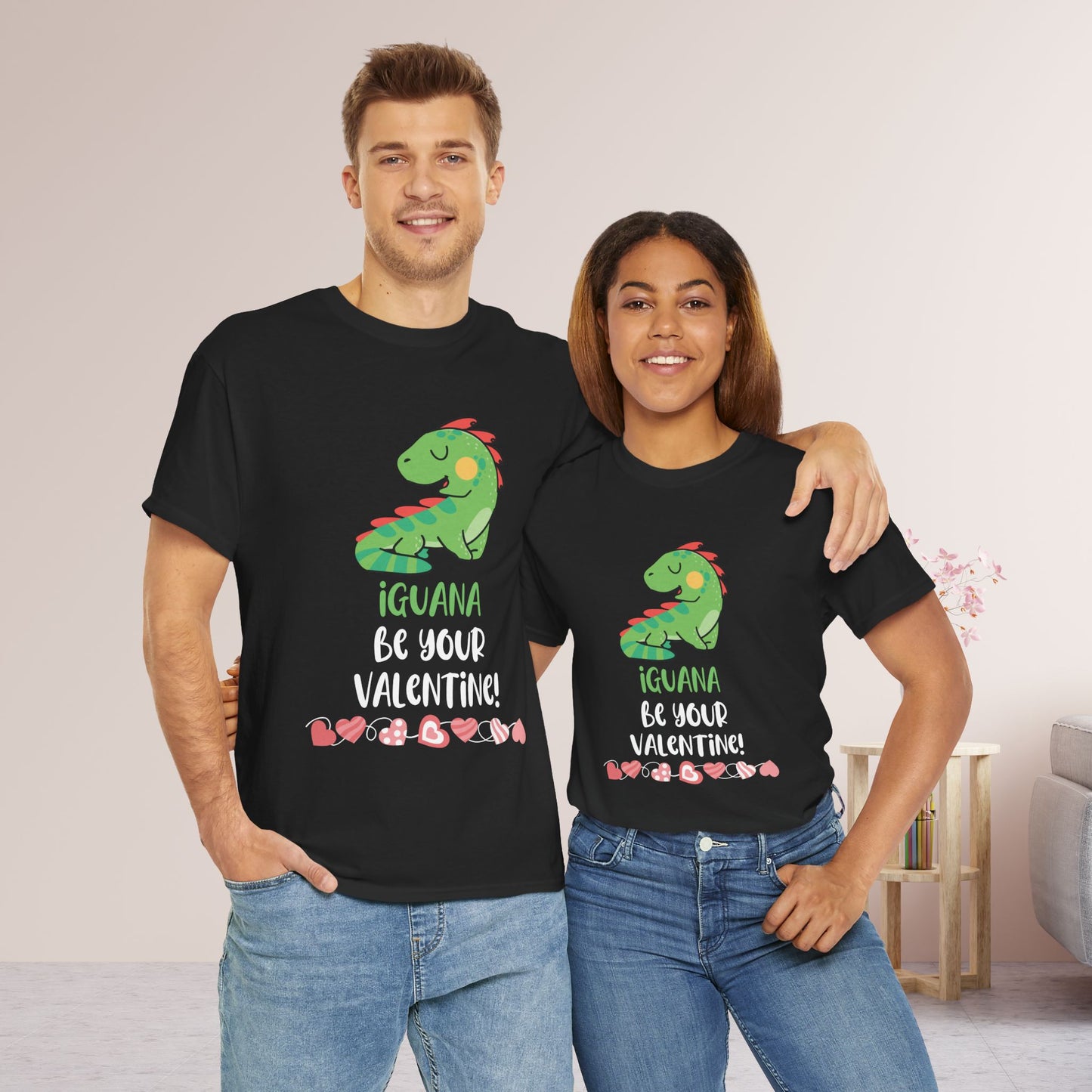 Valentine's Day Teacher Shirt - Iguana Be Your Valentine Heavy Cotton Tee