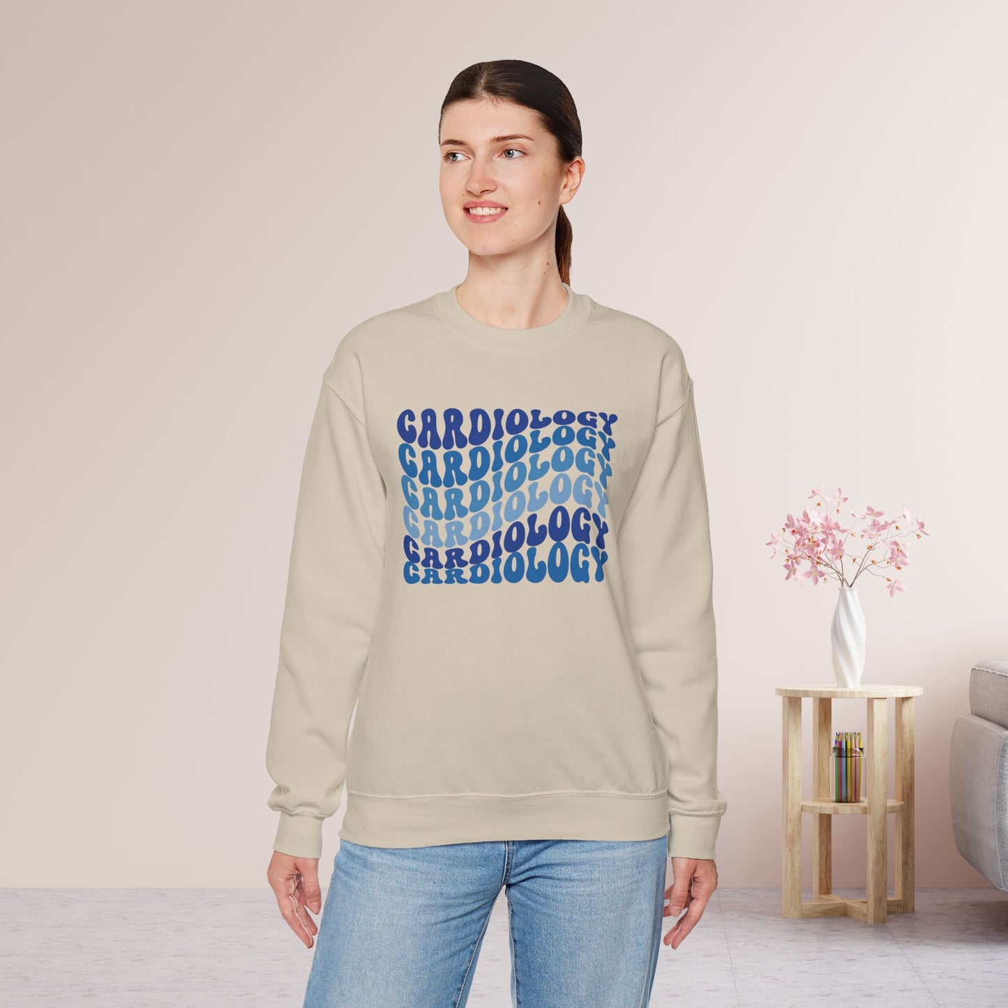 Groovy Blue Cardiology Sweatshirt - Cardiac Nurse Sweater