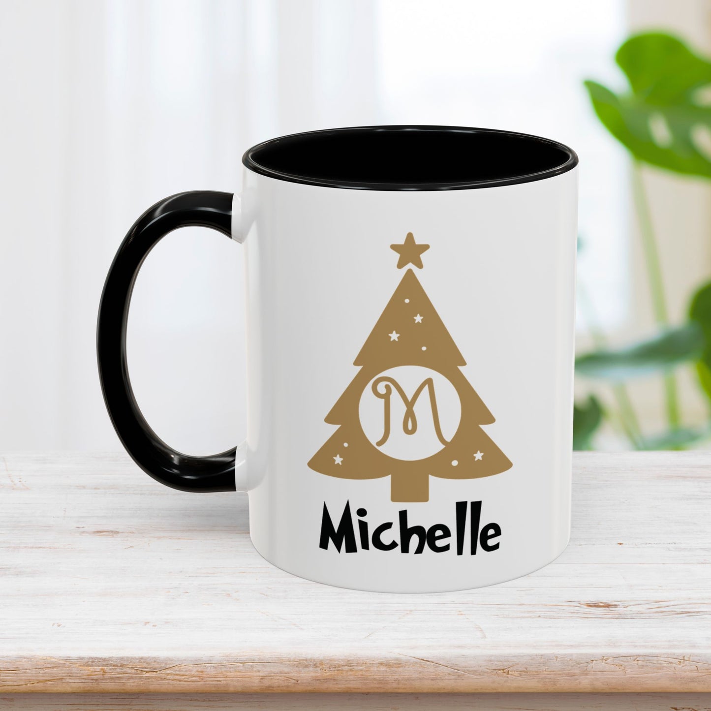 Custom Name Christmas Tree Initial Letter Mug - Personalized Christmas Gifts A-Z