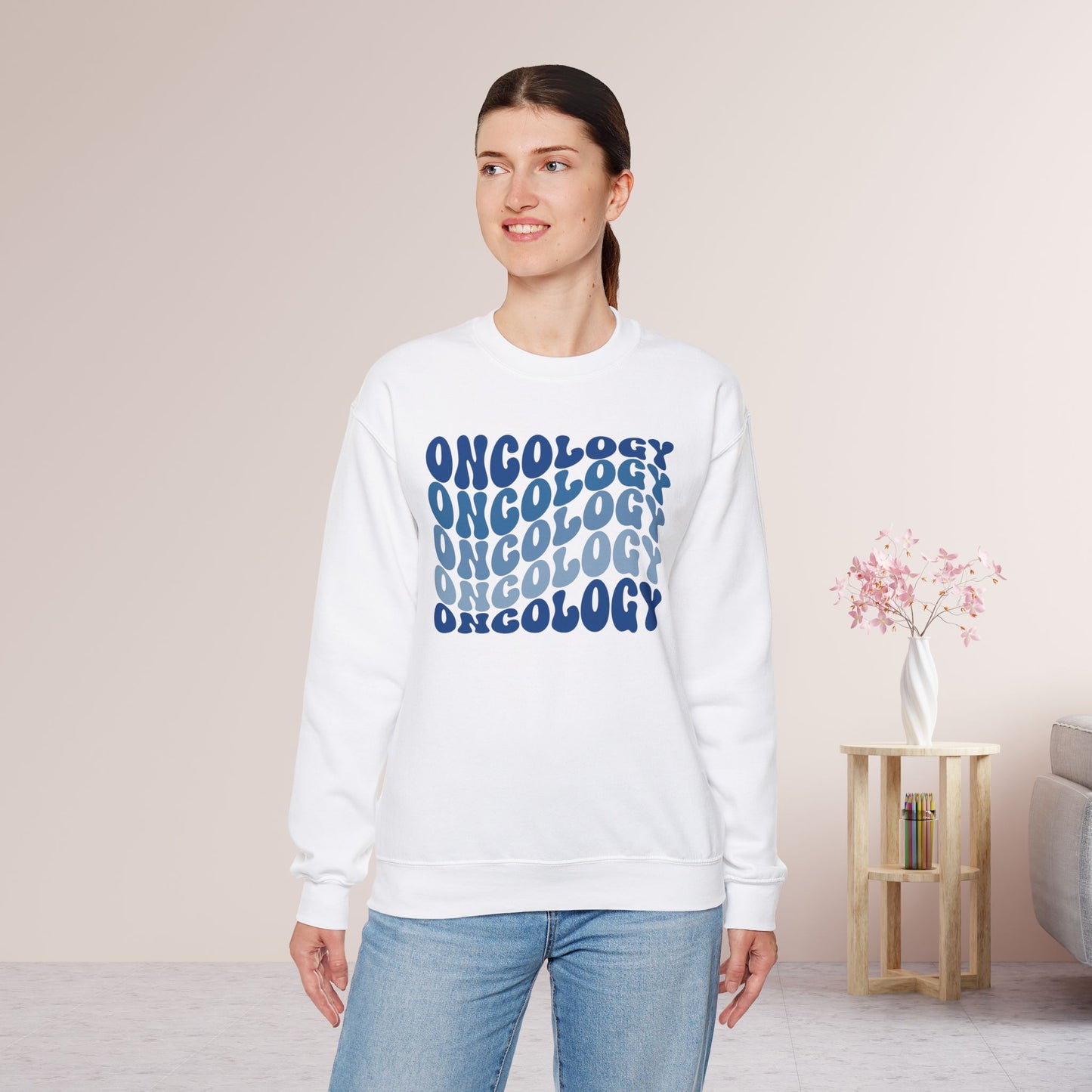 Blue Groovy Colorful Oncology Sweatshirt