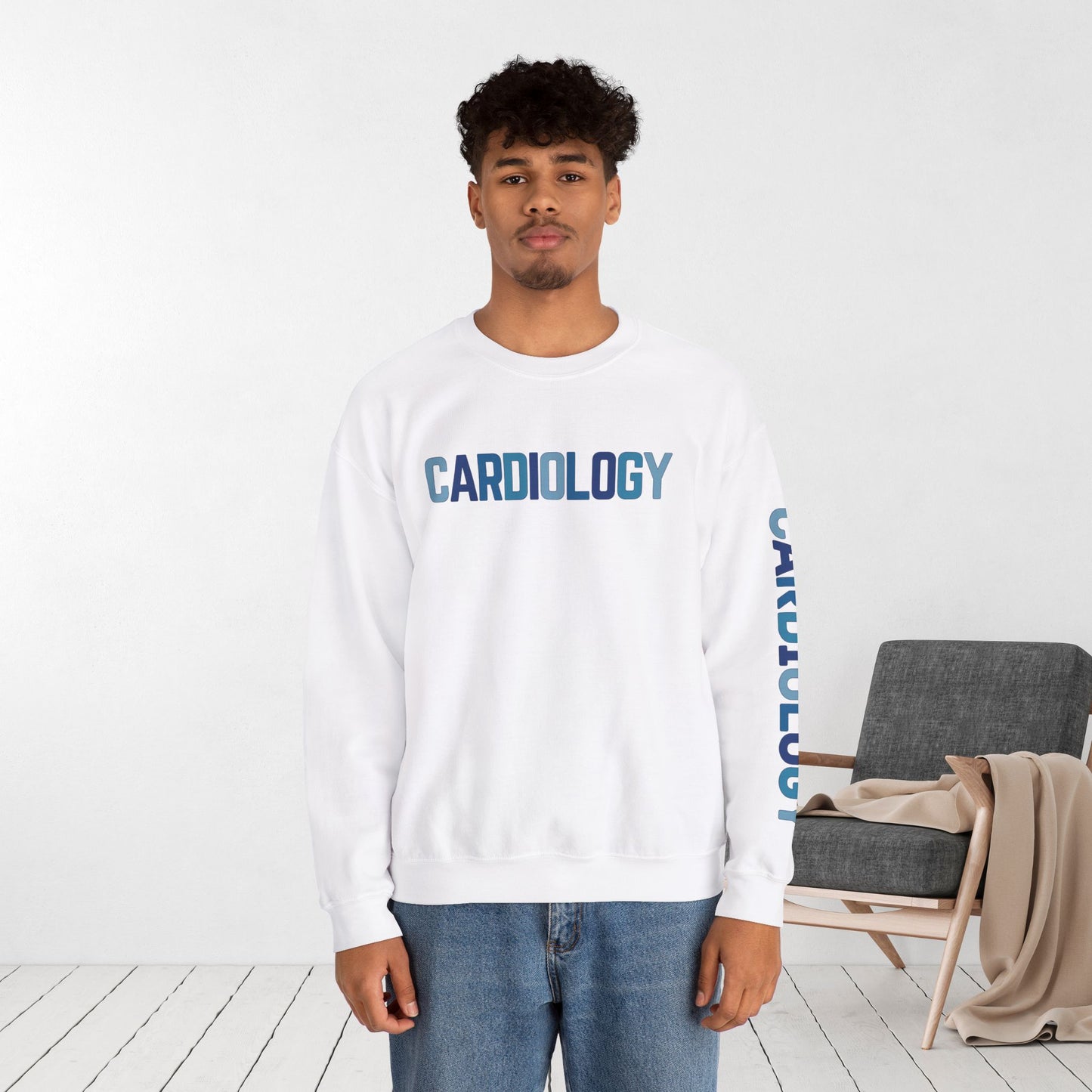 Trendy Blue Cardiology Sweatshirt for Cardiac Nurse