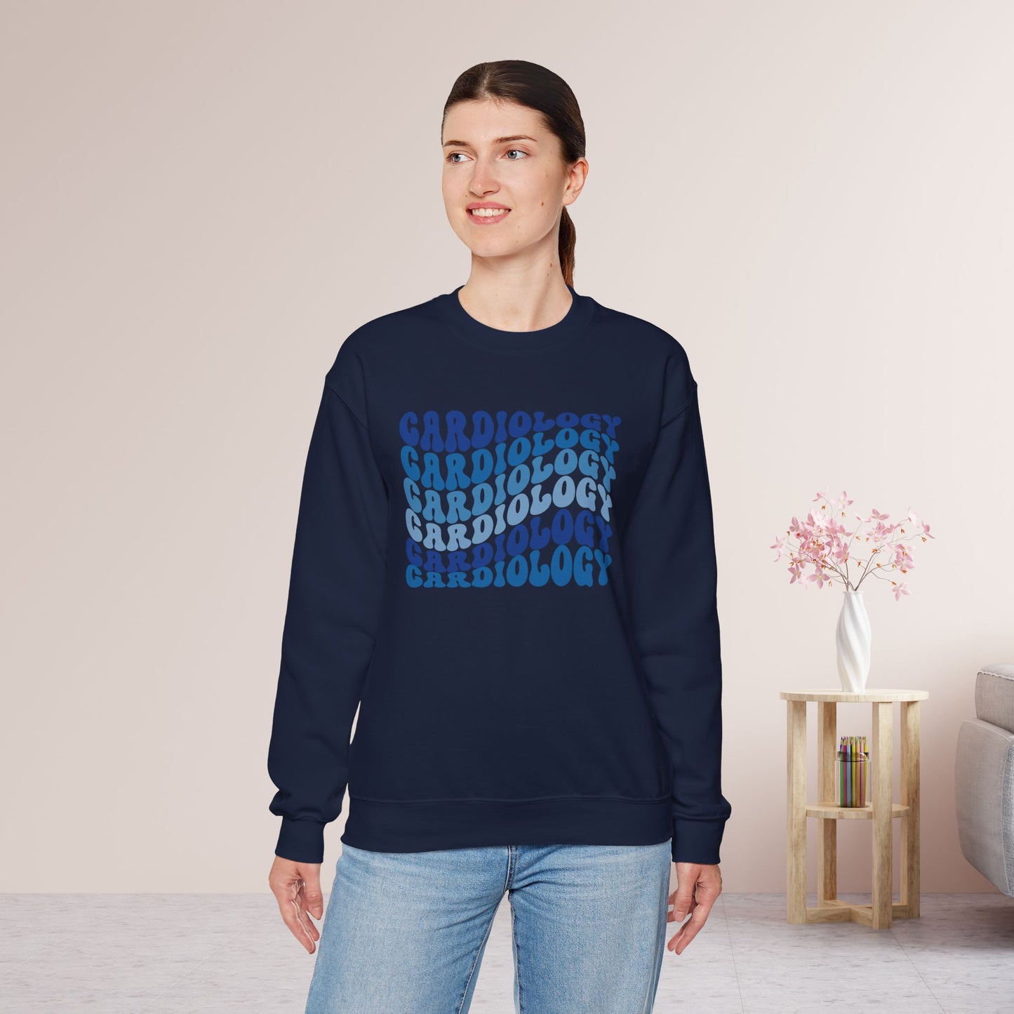 Groovy Blue Cardiology Sweatshirt - Cardiac Nurse Sweater