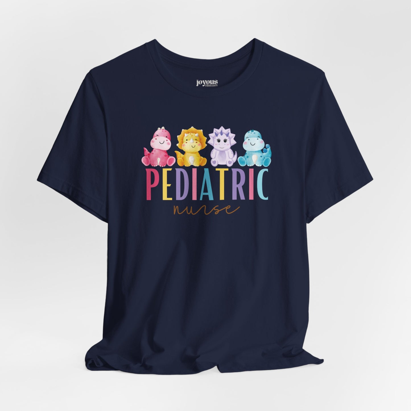 Cute Pediatric Nurse Soft Cotton Tee with Dinosaurs