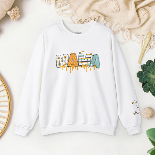 Custom Mama Sweatshirt with Kids Name - Personalized Gift for Mom