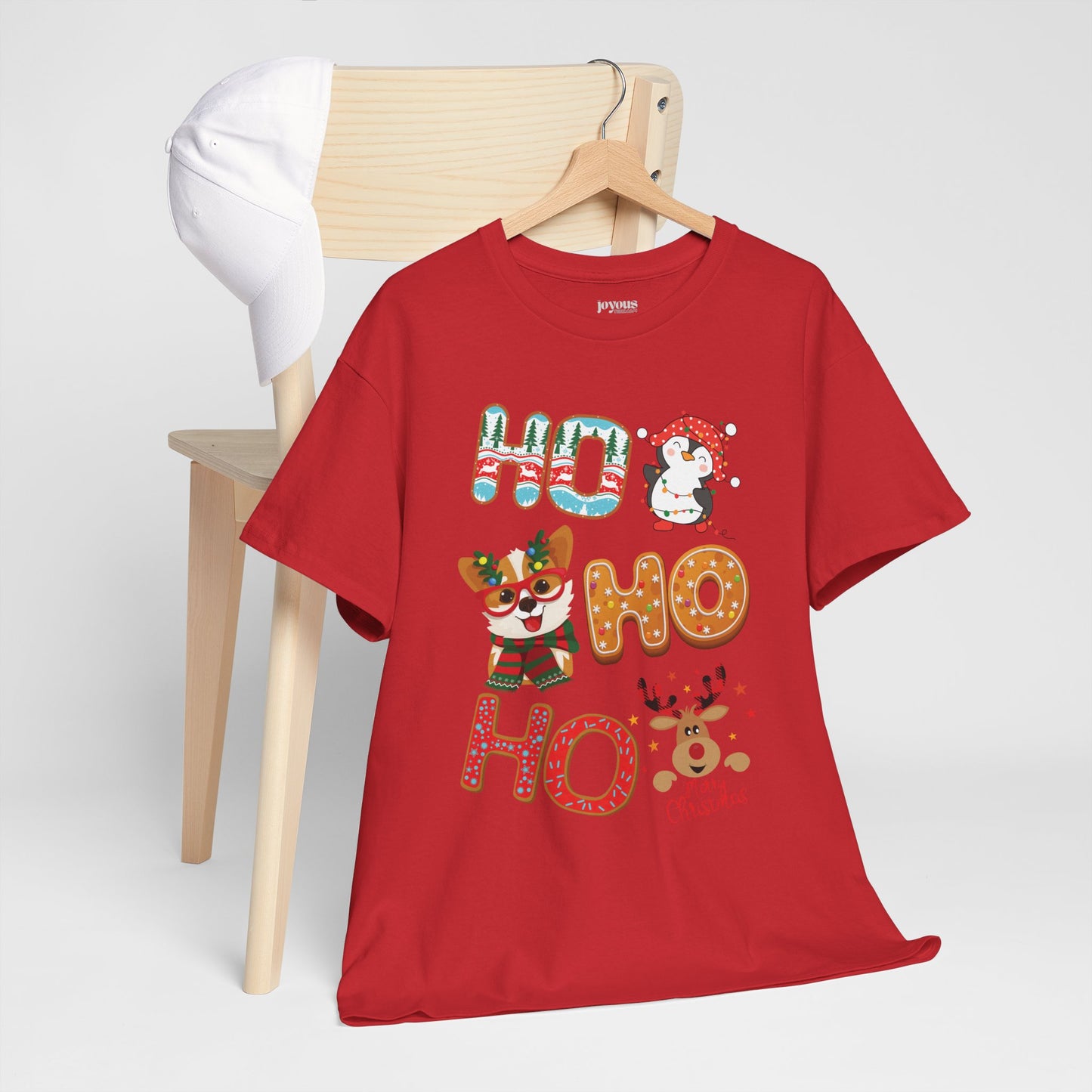 Ho Ho Ho Christmas Shirt - Matching Family Christmas Heavy Cotton Tee