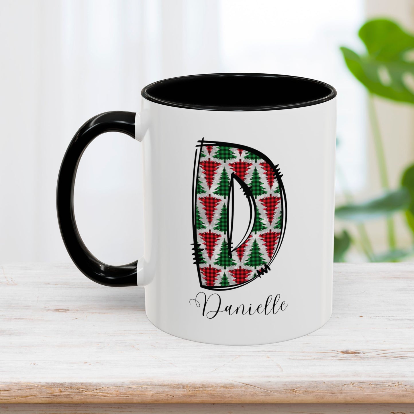 Custom Christmas Initial Letter Mug with Name - Personalized Christmas Gifts A-Z