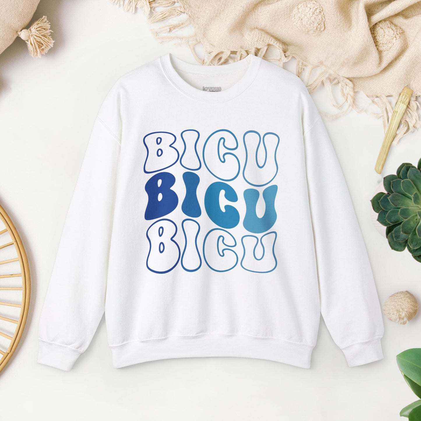 Groovy Blue BICU Sweatshirt - Burn ICU Nurse Sweater