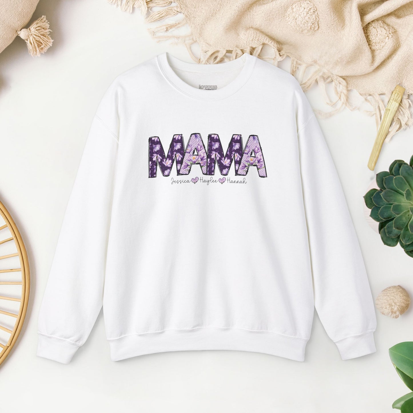 Custom Mama Sweatshirt with Kids Name - Personalized Gift for Mom