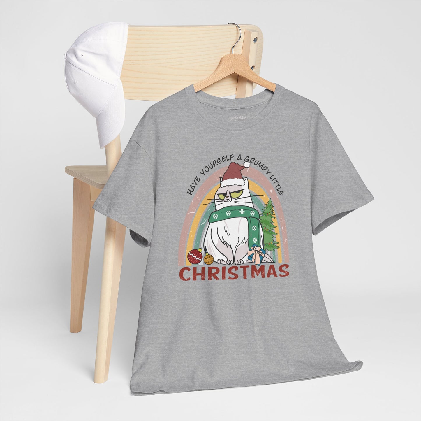 Have Yourself A Grumpy Little Christmas Funny Cat Christmas Heavy Cotton Tee - Cat Lovers Christmas Gift