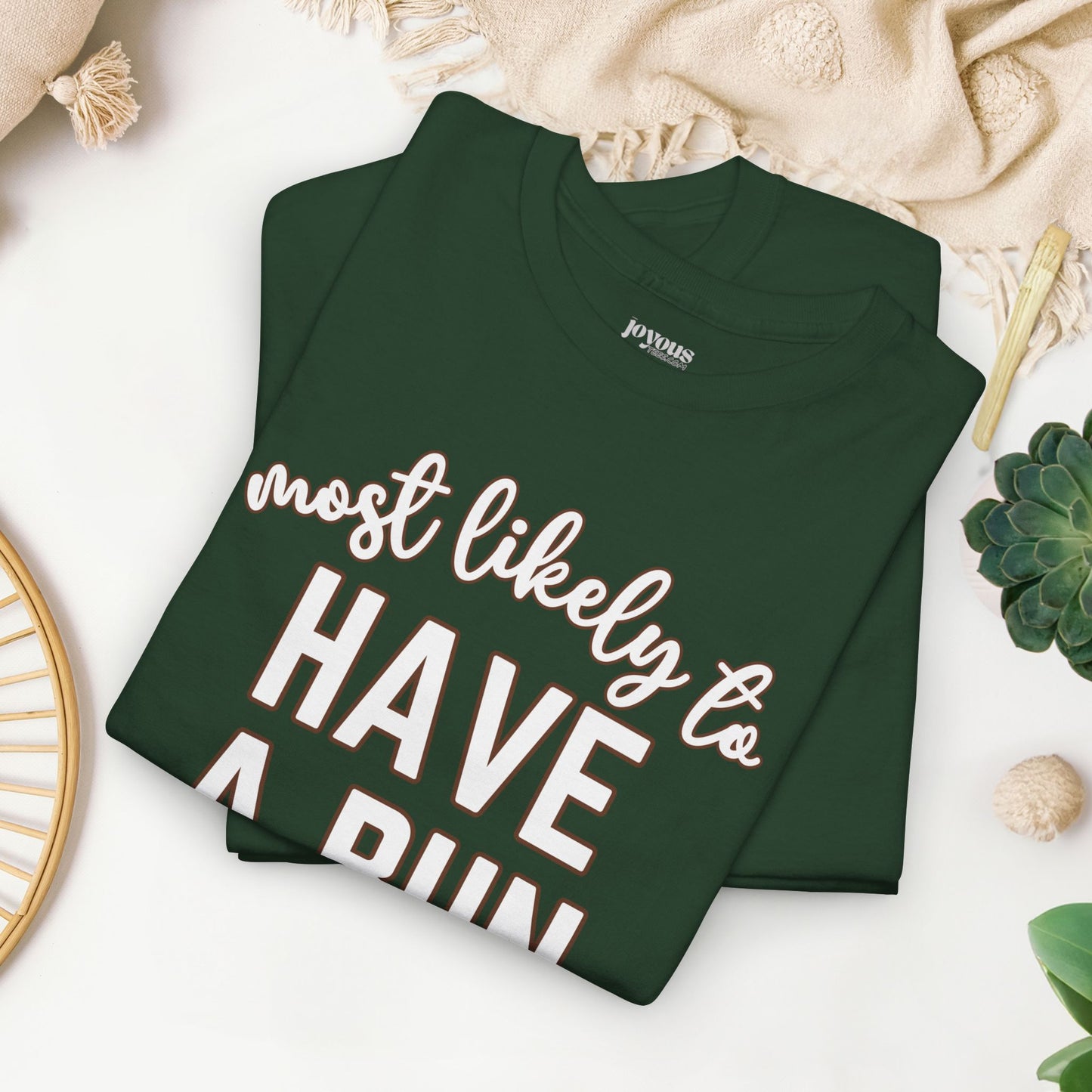 Funny Thanksgiving Shirt - Most likely to Have a Bun in The Oven Heavy Cotton Tee