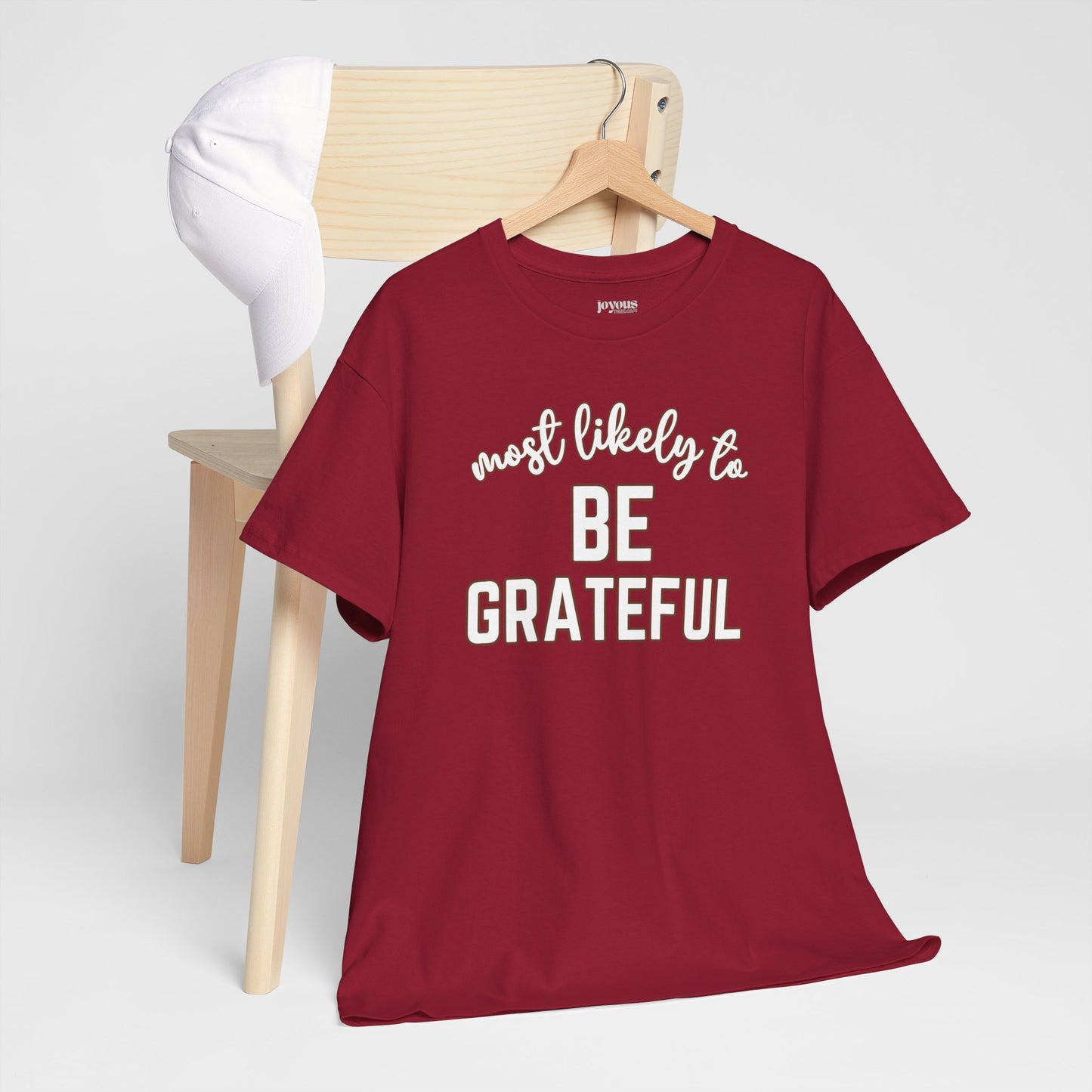 Funny Thanksgiving Shirt - Most Likely to Be Grateful Heavy Cotton Tee