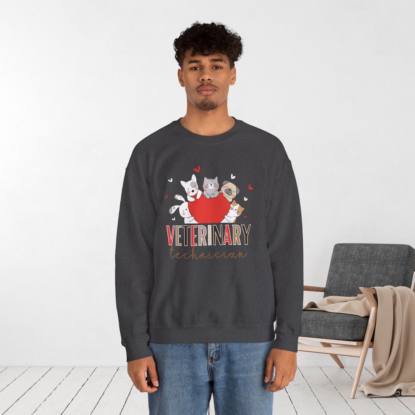 Cute Veterinary Technician Crewneck Sweatshirt for VET Tech