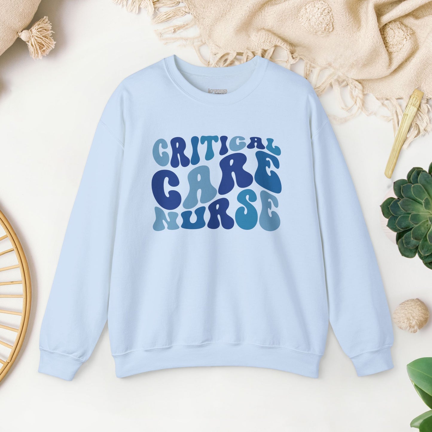 Groovy Blue Critical Care Nurse Sweatshirt